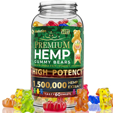 Wellution Hemp Gummies 1,500,000 XXL High Potency - Fruity Gummy Bear with Hemp Oil Wellution uk supplements