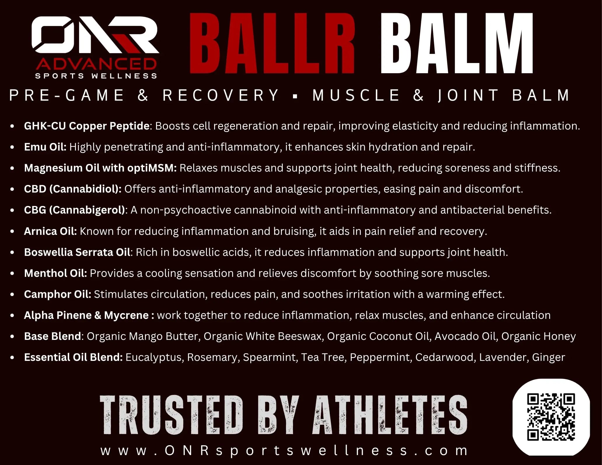 BALLR Balm – Fast-Acting Natural Pain Relief & Muscle Recovery | Trusted by Athletes, Clean Ingredients, 2 oz Aus Healthcare uk supplements