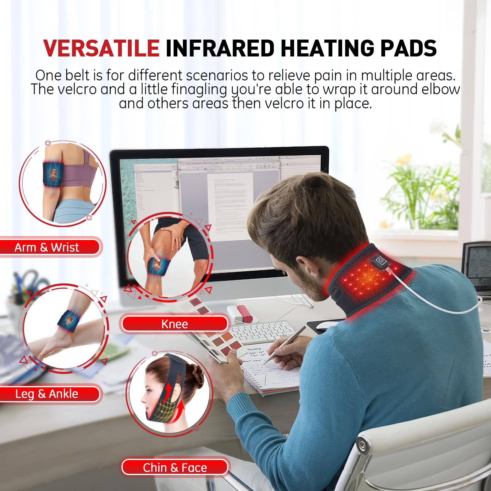 Rikimxin Red Light Therapy for Neck, 660nm Red Light and 850nm Near Infrared Light Therapy Pad Rikimxin uk supplements