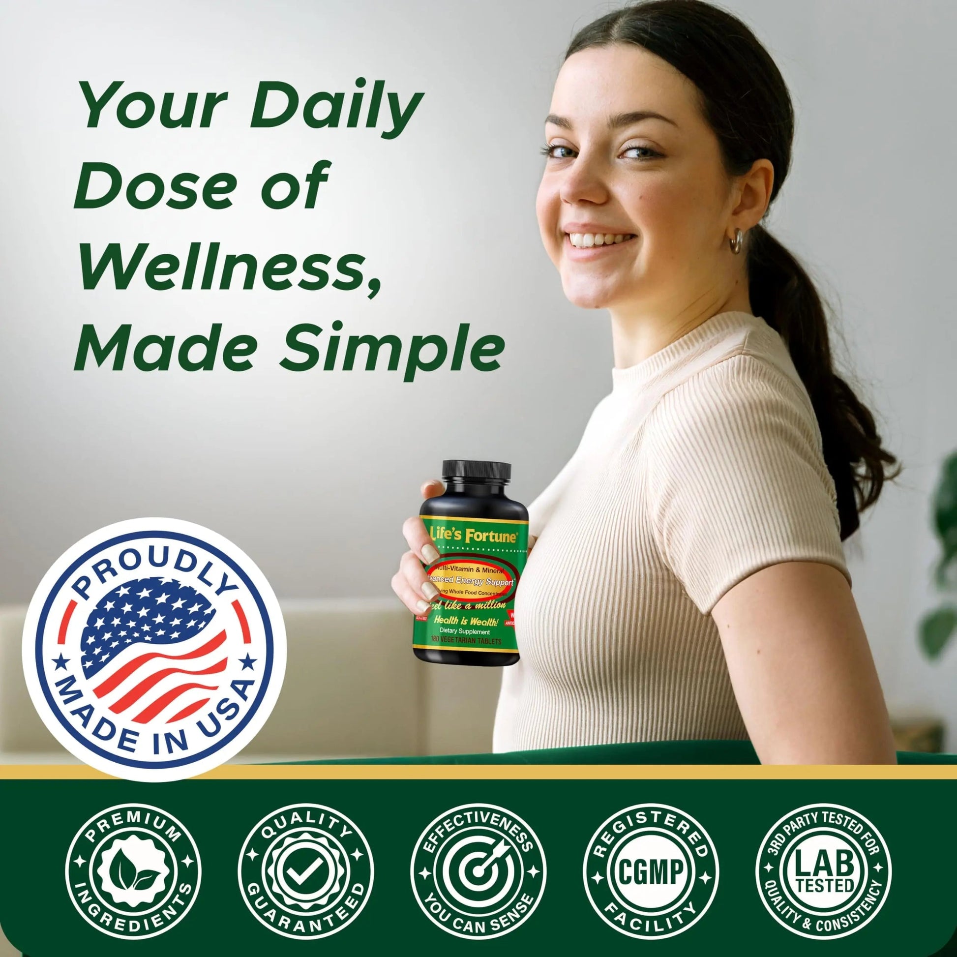 Life's Fortune Multivitamin & Mineral Supplement, Daily Natural Energy Source for Men & Women, with Superfood Greens Life's Fortune uk supplements