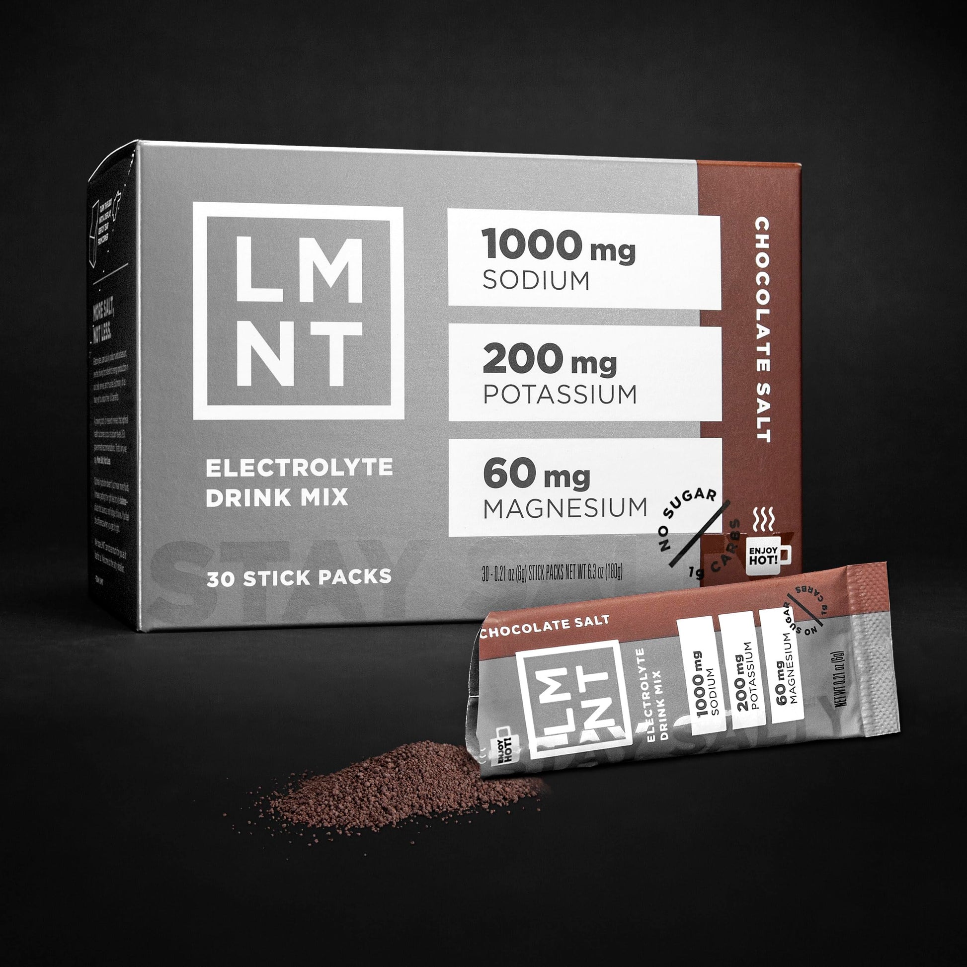 LMNT Zero-Sugar Electrolytes - Hot Chocolate Salt - Hydration Powder Packets Drink LMNT uk supplements