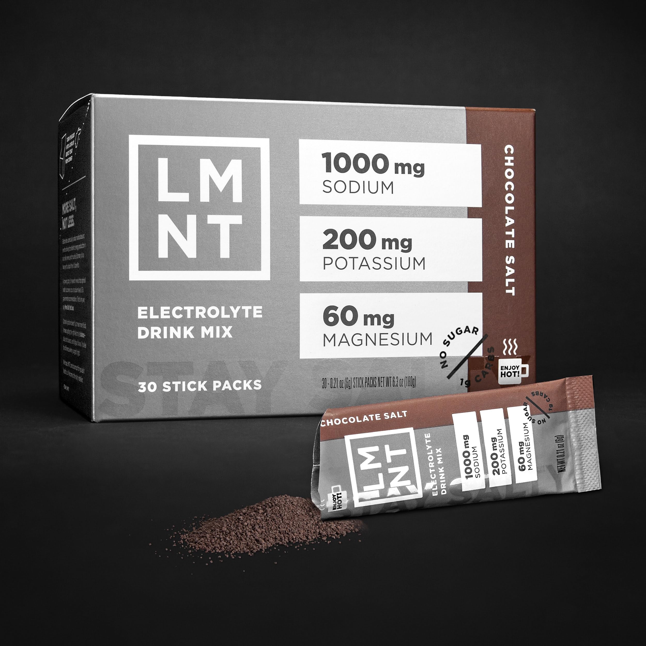 LMNT Zero-Sugar Electrolytes - Hot Chocolate Salt - Hydration Powder Packets Drink LMNT uk supplements