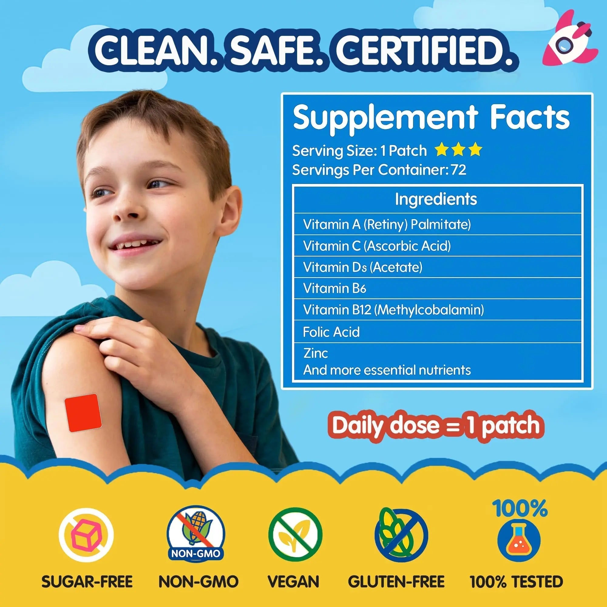 SAMARCHAD Kids Multivitamin Patches Daily Vitamin Patch for Children Natural, Sugar-Free No Swallowing Immune & Growth Support SAMARCHAD uk supplements