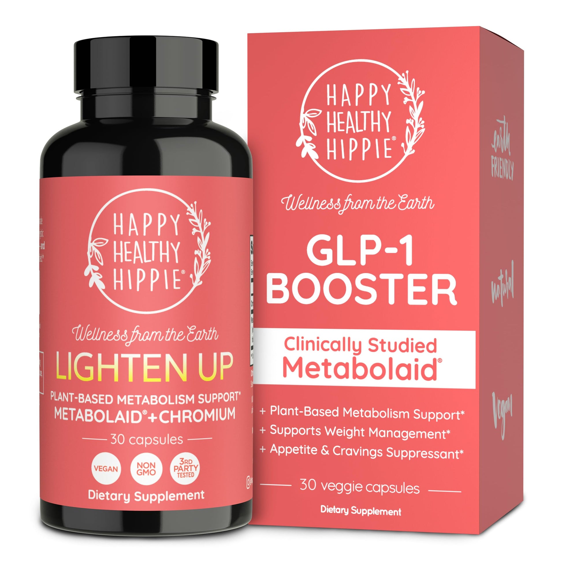 Happy Healthy Hippie GLP-1 Supplement (Metabolaid™ + Chromium) + Appetite Suppressant for Women | Metabolism Booster (AMPK) for Weight | Belly Fat Burner | Hunger & Cravings Control - 30 Vegan Caps Happy Healthy Hippie uk supplements