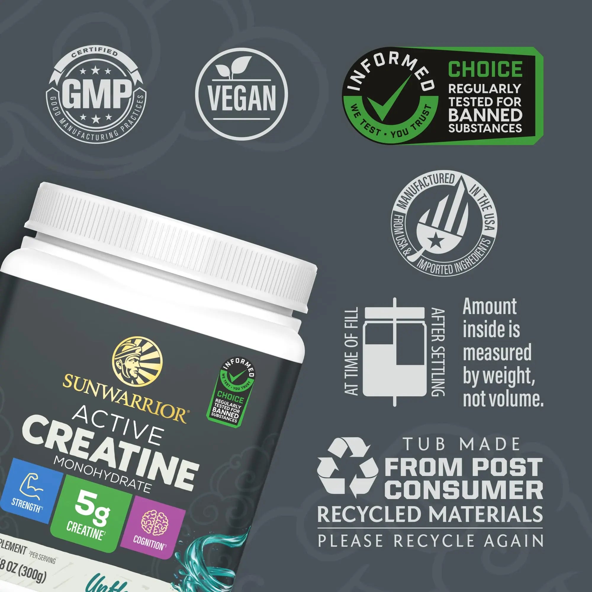 Creatine Monohydrate Powder Micronized PreWorkout Recovery Supplement | Support Muscle Building Strength Training Cognition | Vegan & Keto Friendly Easily Mixes Sunwarrior uk supplements