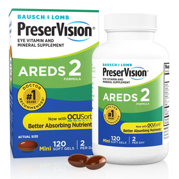 PreserVision AREDS 2 Eye Vitamins, #1 Eye Doctor Recommended Brand, Lutein and Zeaxanthin Supplement with Vitamin C, Vitamin E, Zinc, and Copper, 120 Softgels (Minigels) PreserVision uk supplements