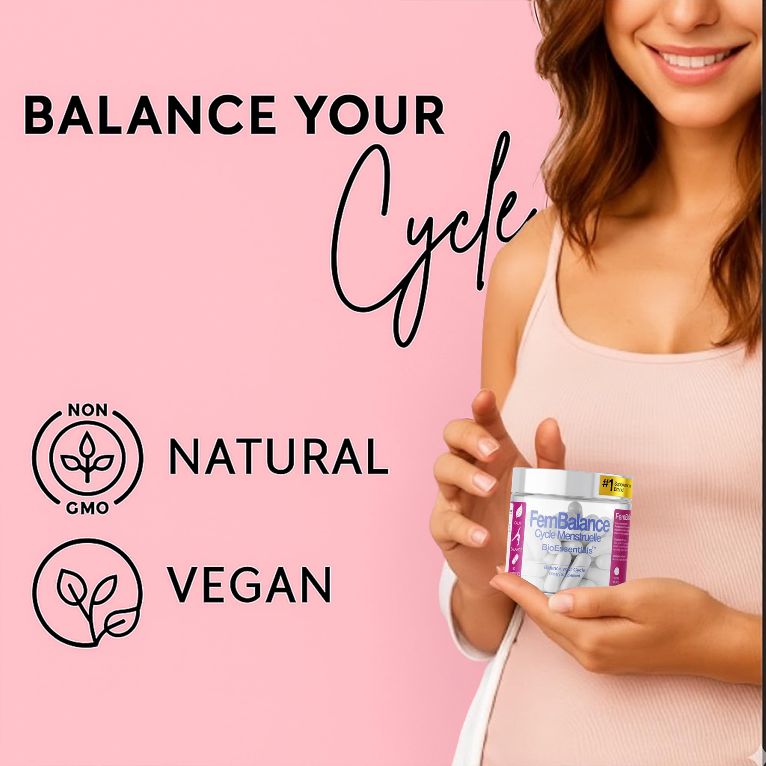 BioEssentials FemBalance® – Women’s Hormone Balance Supplement for PMS Support & Menstrual Cramp Relief - Ashwagandha, Magnesium & Chamomile for Hormonal Balance, Mood & Energy – 90 Vegan Capsules BioEssentials uk supplements