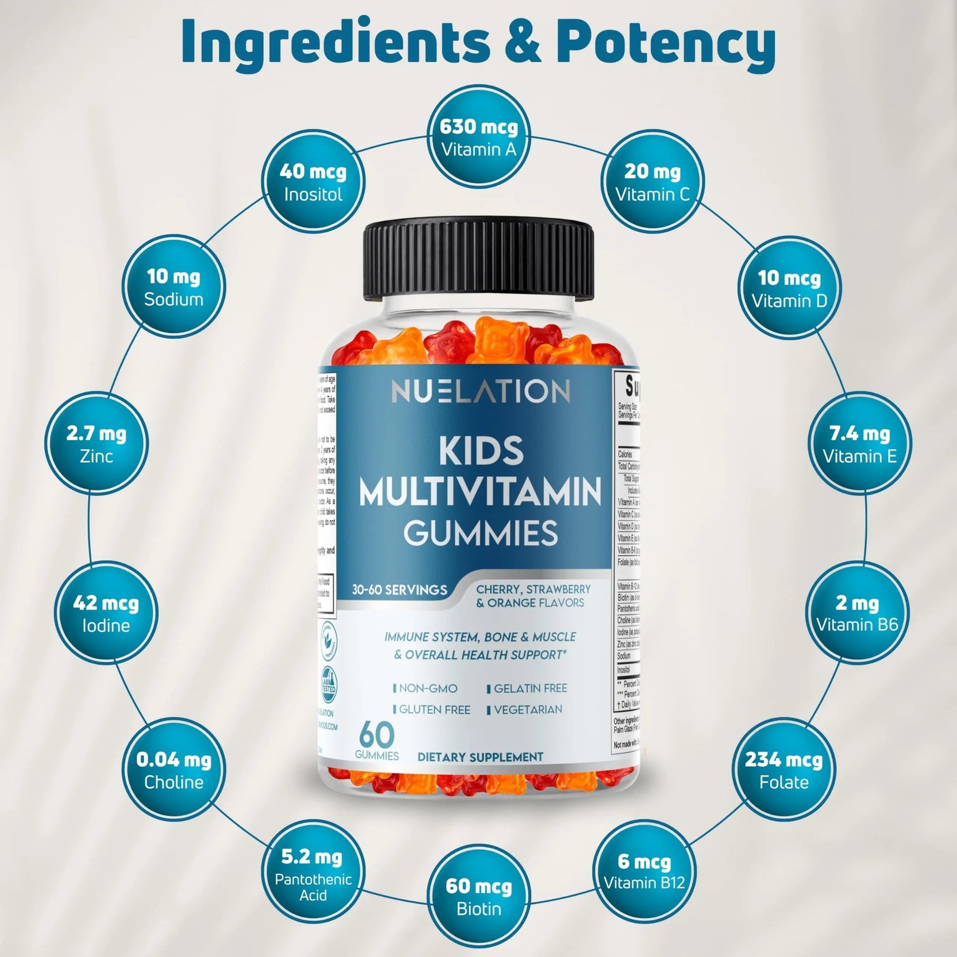 NUELATION Kids Multivitamin Gummies, 30-60 Day Supply with 14 Essential Kids Vitamins & Minerals. Toddler Vitamins for Overall Wellness. Non-GMO, Gelatin-Free, Gluten-Free, Vegetarian Children Vitamin NUELATION uk supplements