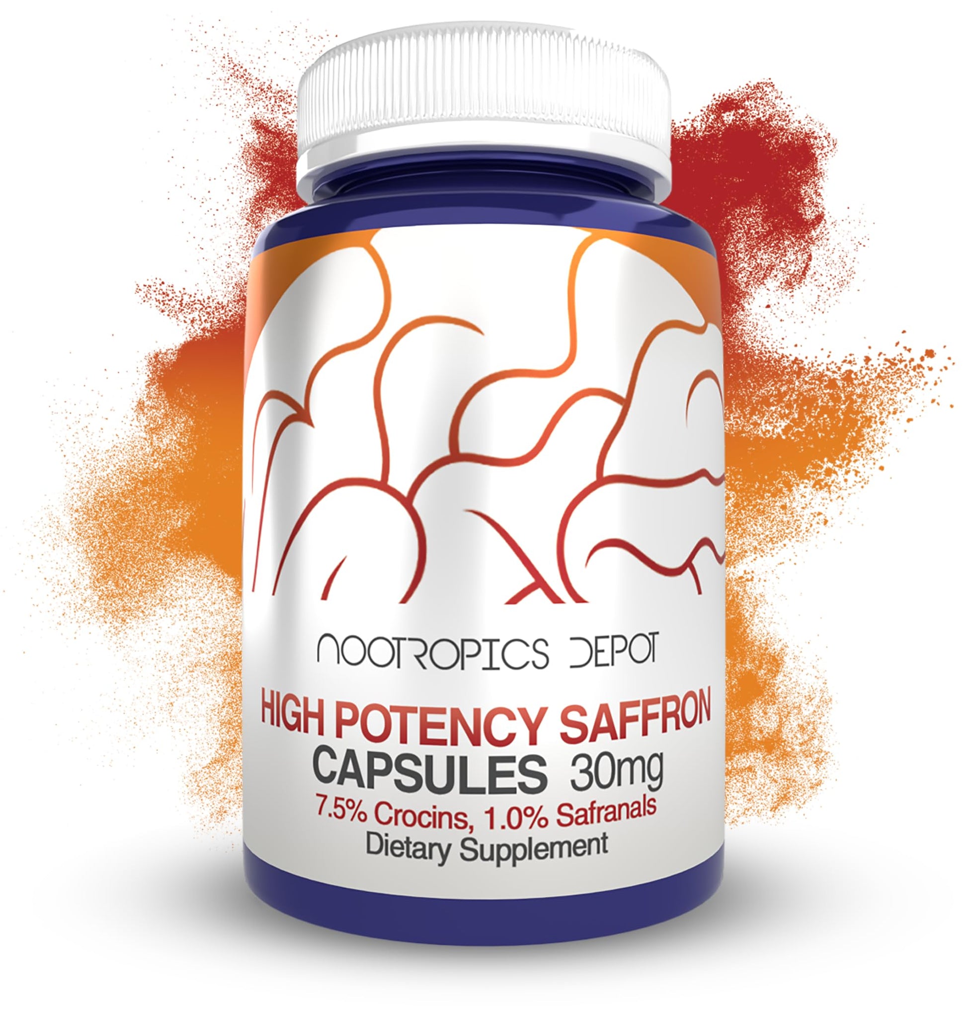Nootropics Depot High Potency Saffron Extract Capsules | 30mg | Minimum 7.5% Crocins and 1% Safranals | Crocus sativus | 60 ct Nootropics Depot uk supplements