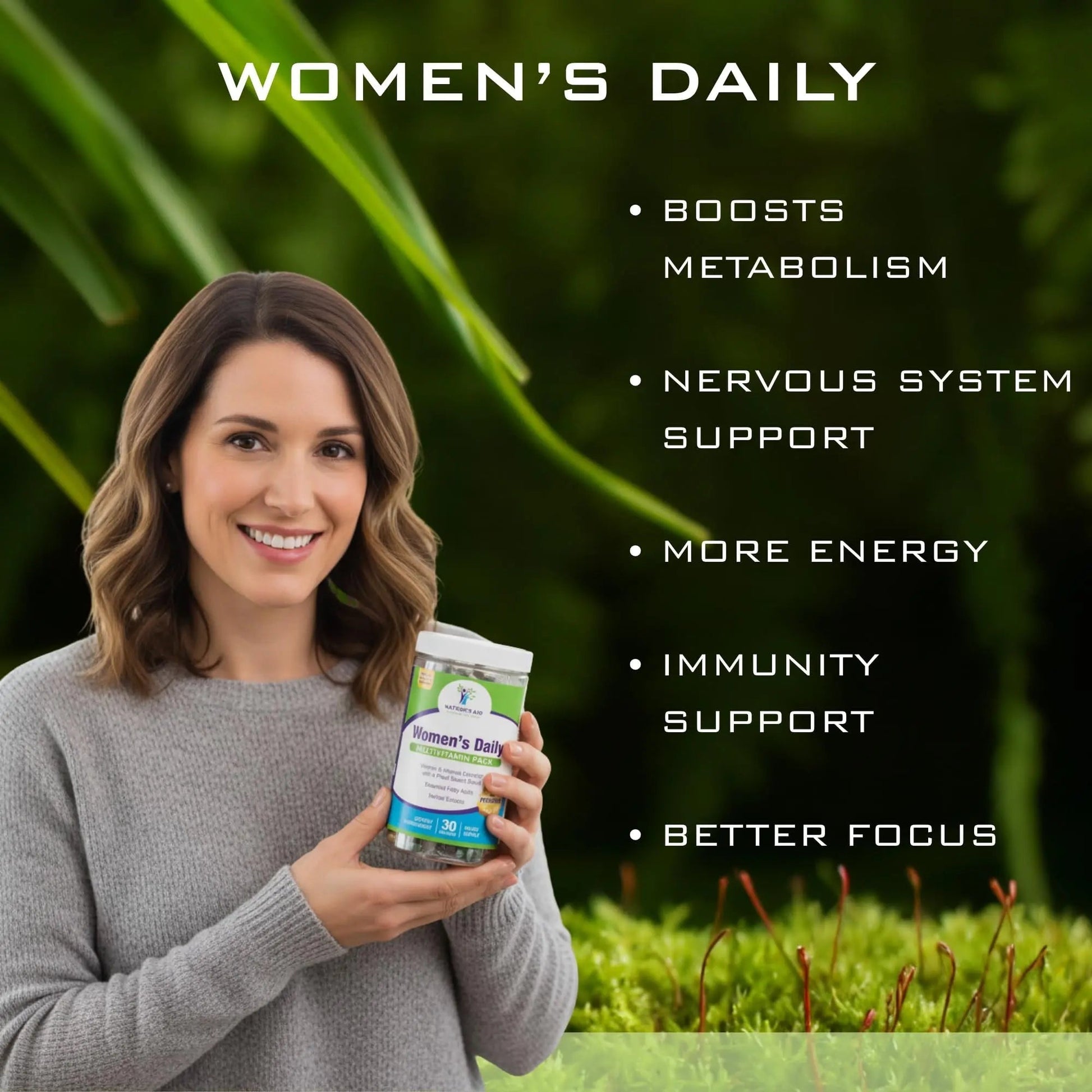 Nature’s Aid Women’s 7-30 Daily Multivitamin Packs for Energy, Focus & Performance Support | Natural Complete Vitamin Nature's Aid Holistic Wellness uk supplements