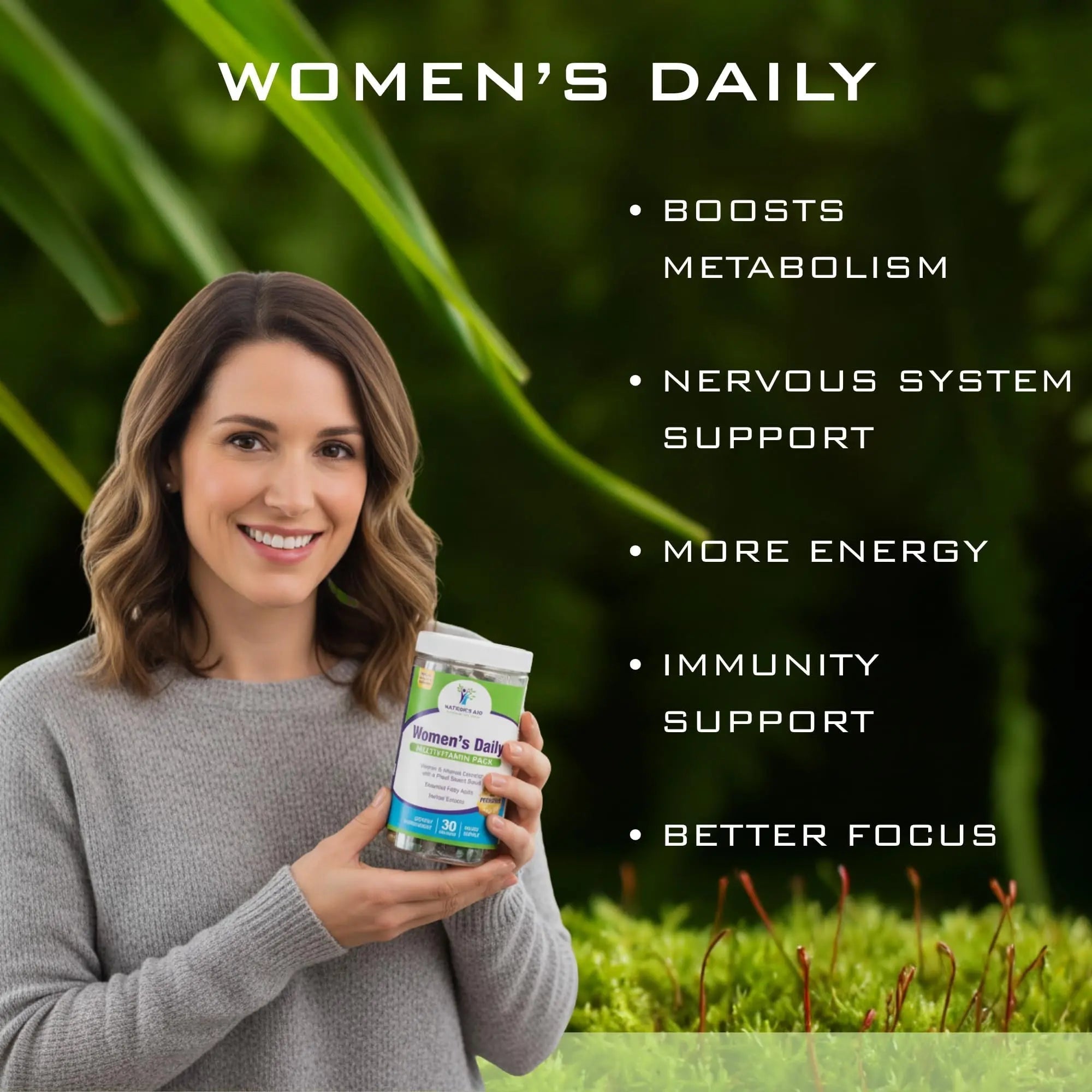 Nature’s Aid Women’s 7-30 Daily Multivitamin Packs for Energy, Focus & Performance Support | Natural Complete Vitamin Nature's Aid Holistic Wellness uk supplements