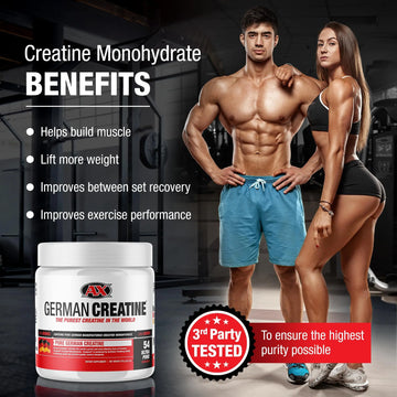 German Creatine - Micronized Creatine Monohydrate Powder, 99.99% Pure Creapure for Muscle Growth, Strength & Performance, Supports Muscle Recovery, 3rd Party Tested German Creatine uk supplements