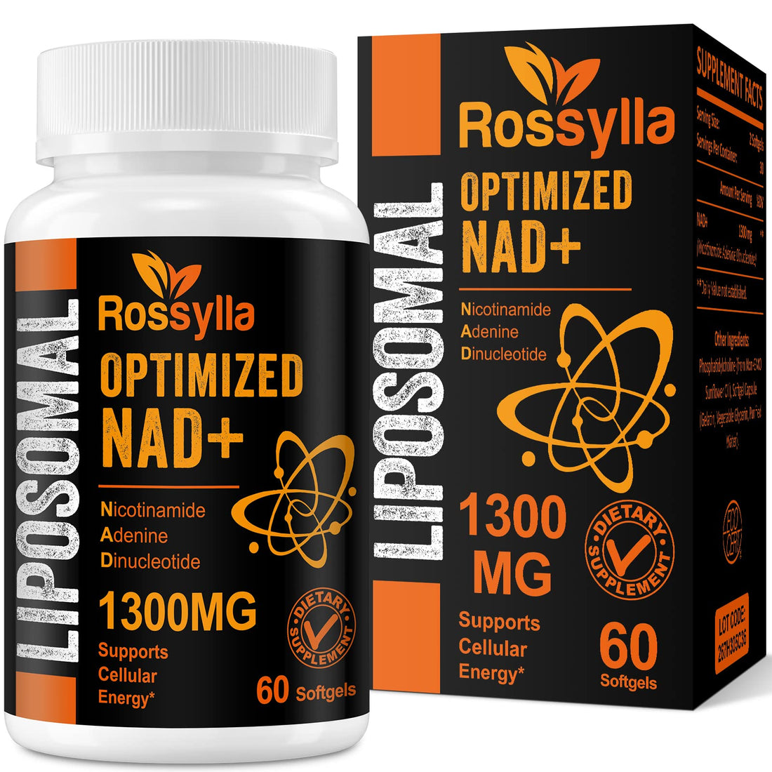 Rossylla 1300 MG Liposomal NAD+ Supplement | Highest Absorption | Purest NAD Supplemet to Boost NAD+ Effetively | Boosting NAD+ Supplement for Aging Defese, Cellular Energy, Longevity | 120 Count Rossylla uk supplements
