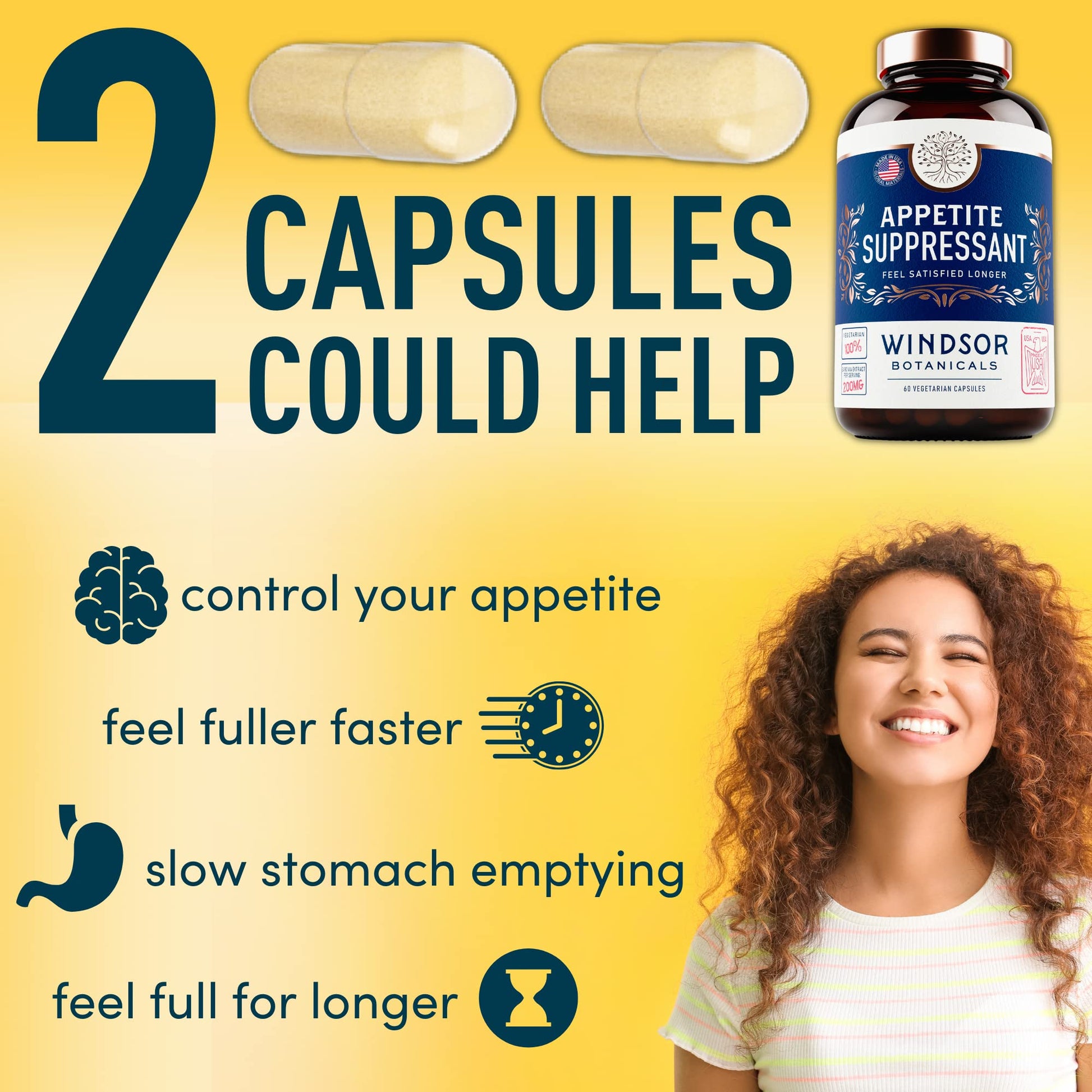 Appetite Suppressant for Weight Loss - Garcinia Cambogia, Glucomannan Appetite Control WINDSOR BOTANICALS uk supplements