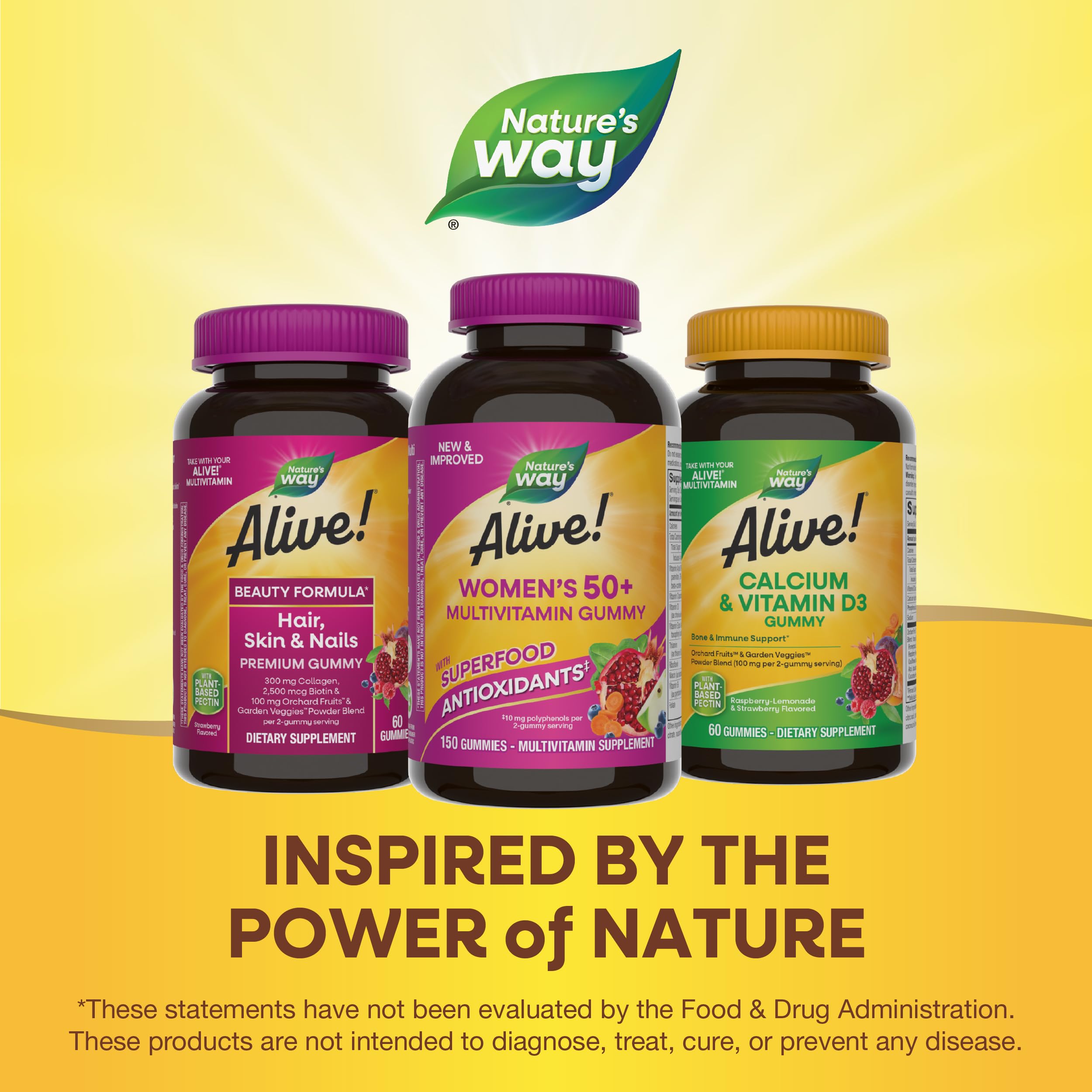 Nature's Way Alive! Women's 50+ Daily Gummy Multivitamins, Women's Supplements, Supports Healthy Heart, Brain & Bones Nature's Way uk supplements