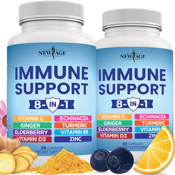 NEW AGE 8 in 1 Immune Support Booster Supplement with Echinacea, Vitamin C NEW AGE uk supplements