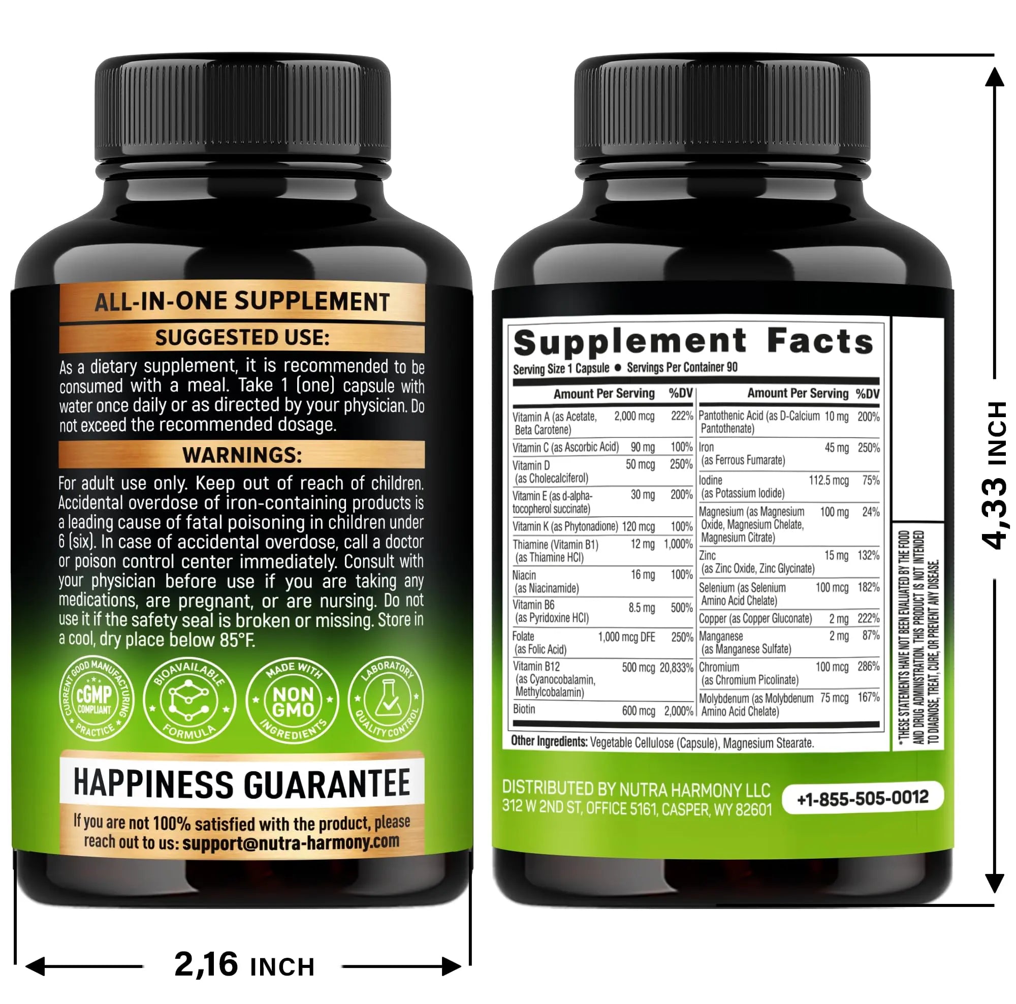 Bariatric Multivitamin Capsules & Organic Vitamin B12 Drops NUTRAHARMONY uk supplements