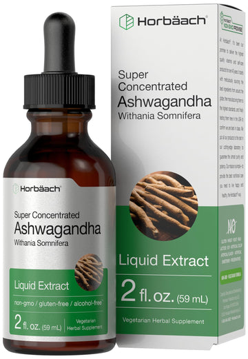 Ashwagandha Root Liquid Extract | 2 fl oz | Alcohol Free Tincture | Vegetarian, Non-GMO, Gluten Free Supplement | by Horbaach Horbäach uk supplements