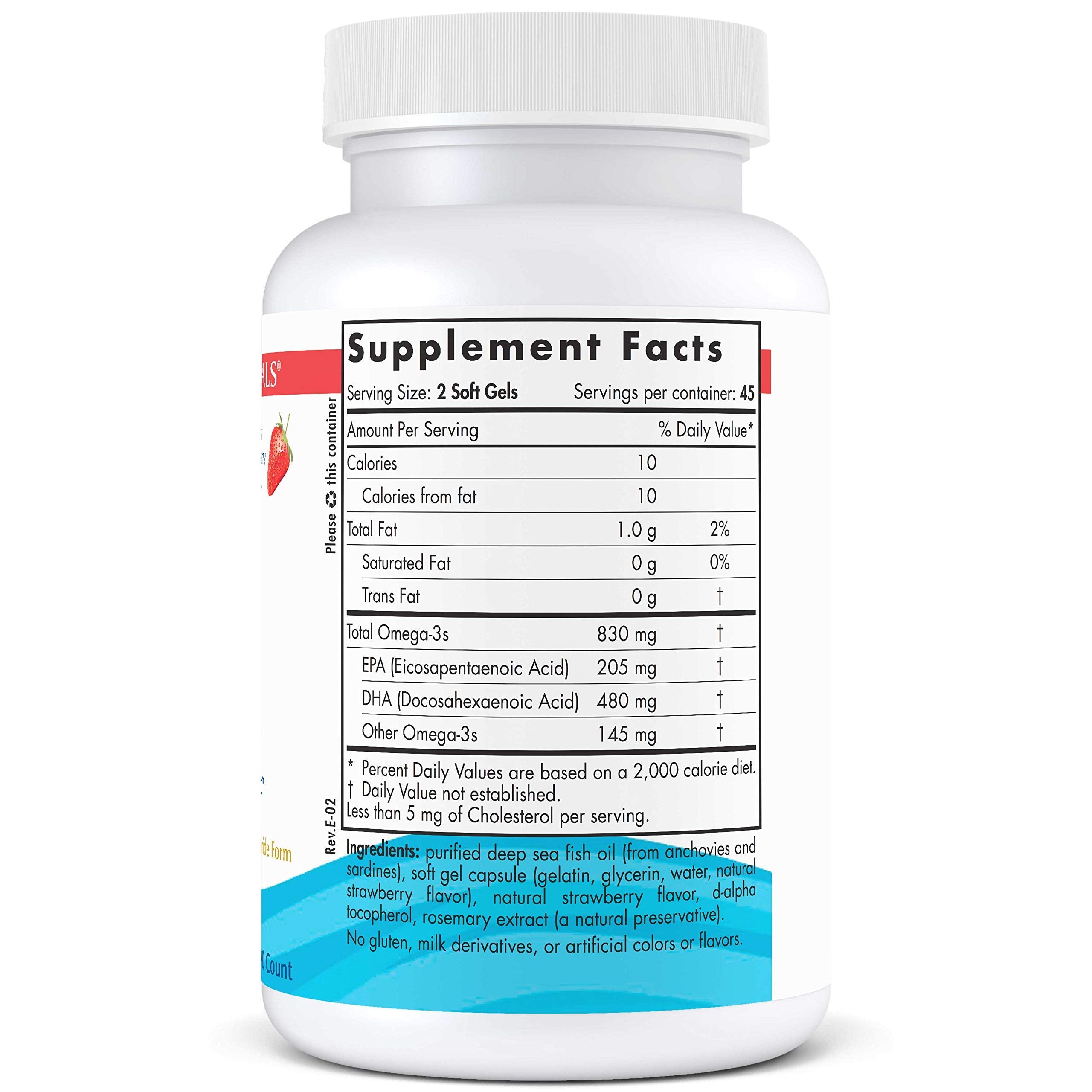 Nordic Naturals DHA, Strawberry - 90 Soft Gels - 830 mg Omega-3 - High-Intensity DHA Formula for Brain & Nervous System Support - Non-GMO - 45 Servings Nordic Naturals uk supplements