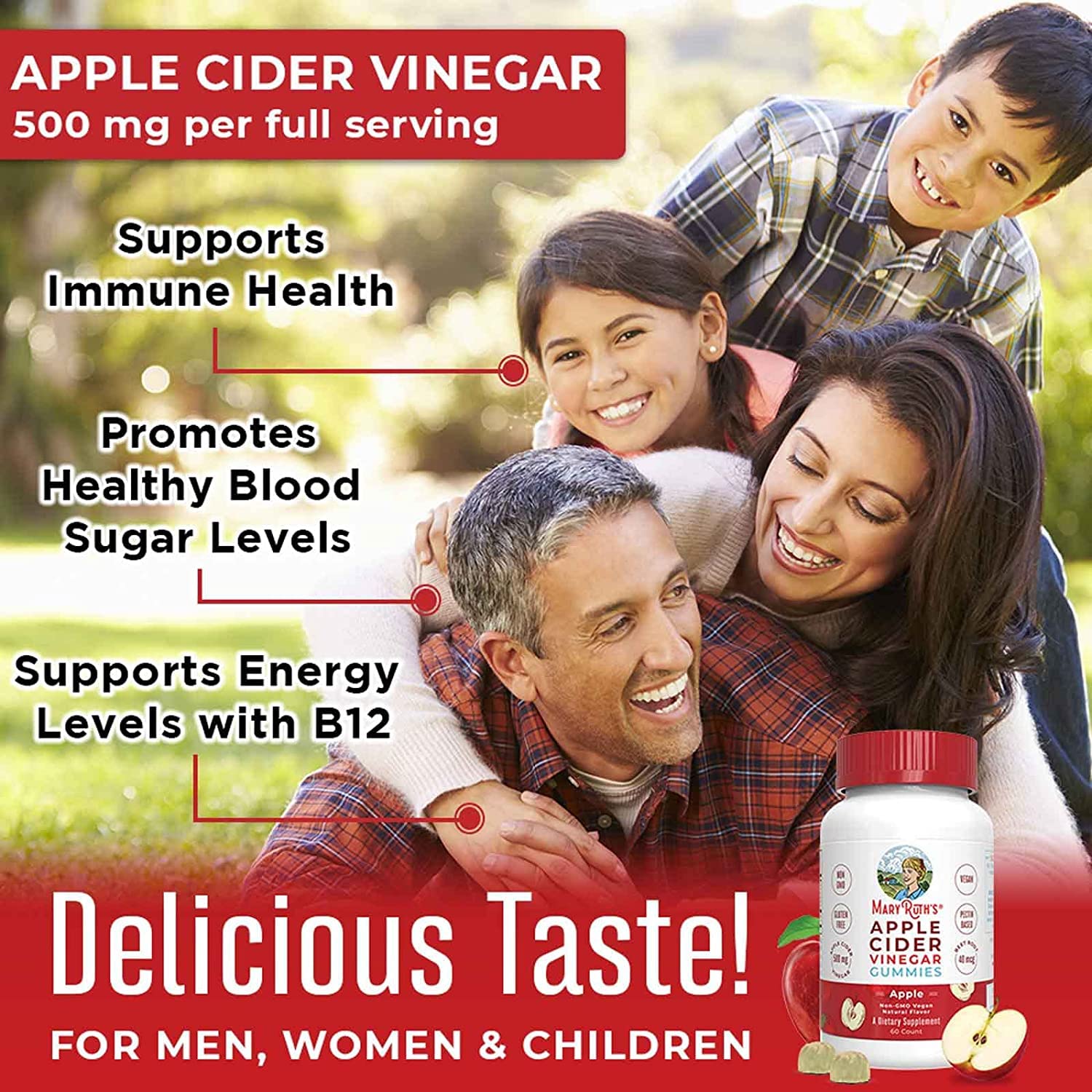MaryRuth's Apple Cider Vinegar Gummies | ACV Gummies for Immune Support | Vegan MaryRuth Organics uk supplements
