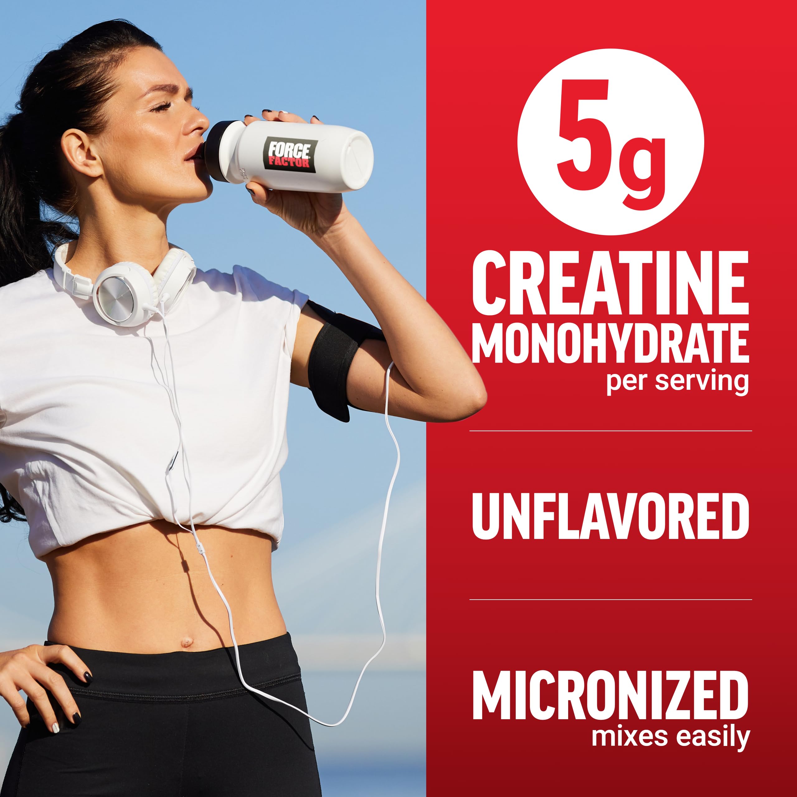 Force Factor Creatine Monohydrate Powder, 5g Micronized Dose to Support Muscle Growth, Strength, Recovery, Cognitive Health & Memory, Unflavored, 200 Servings Force Factor uk supplements