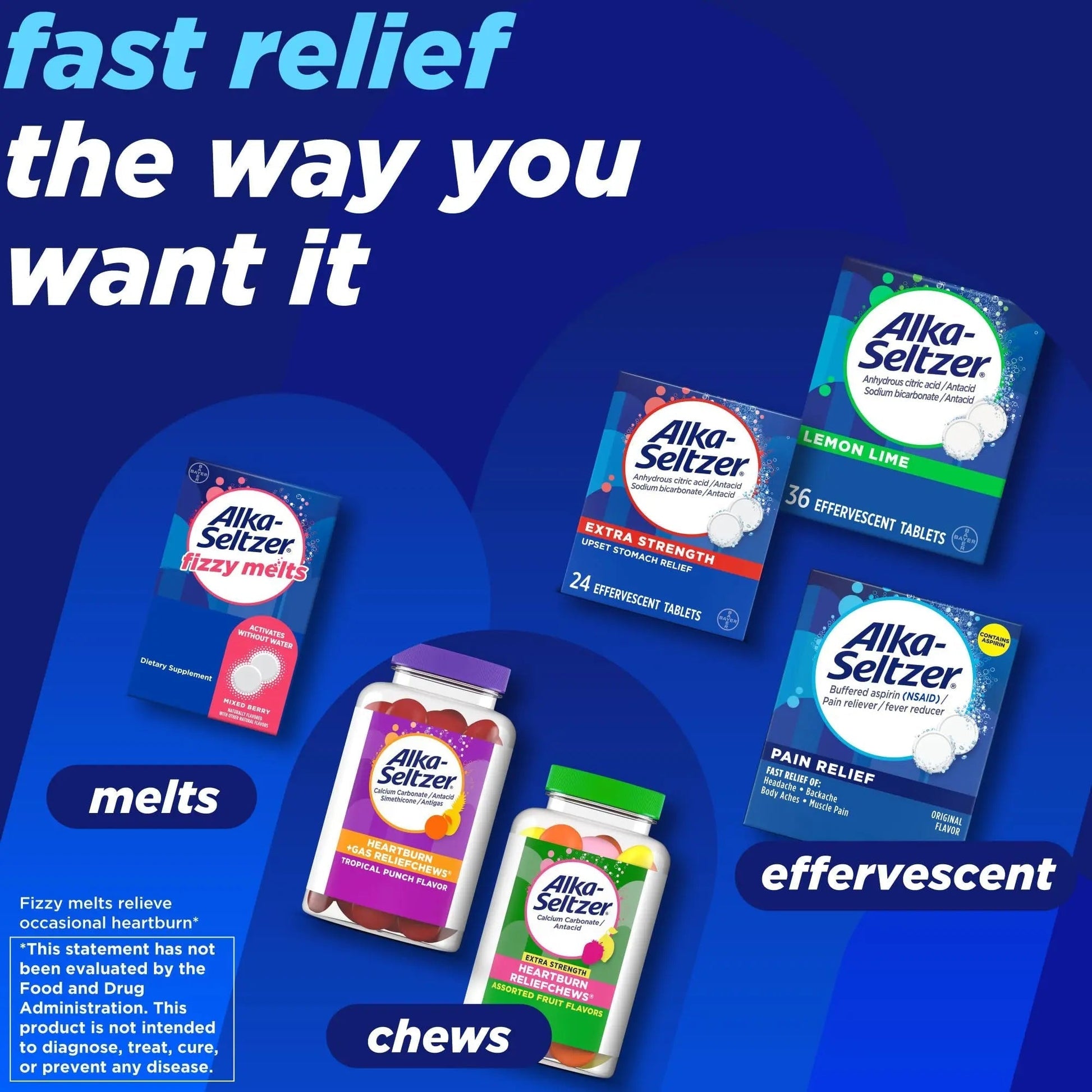 Alka-Seltzer Pain Relief, Aspirin Effervescent Tablets for Fast Pain Relief, 72 Ct Alka-Seltzer uk supplements