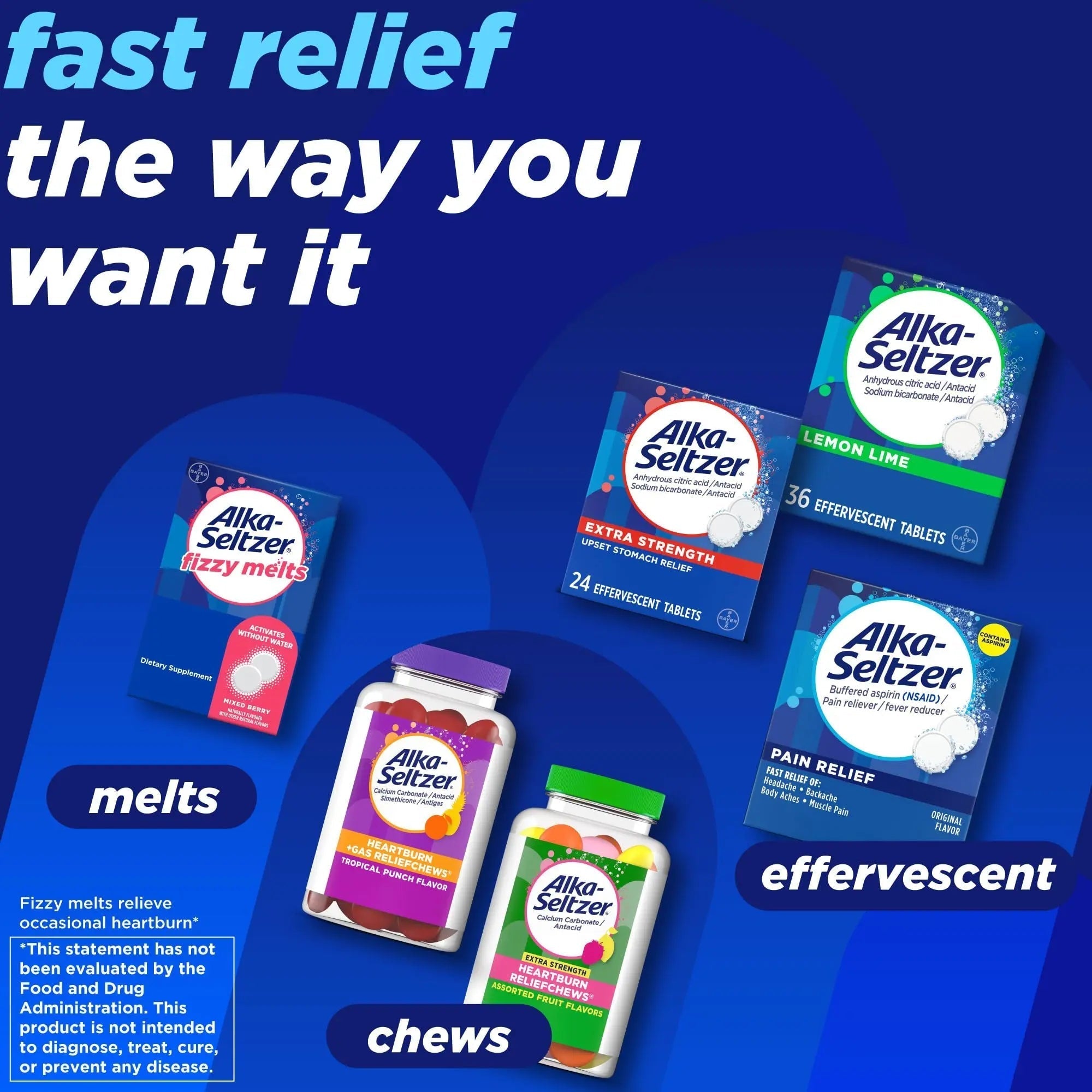 Alka-Seltzer Pain Relief, Aspirin Effervescent Tablets for Fast Pain Relief, 72 Ct Alka-Seltzer uk supplements