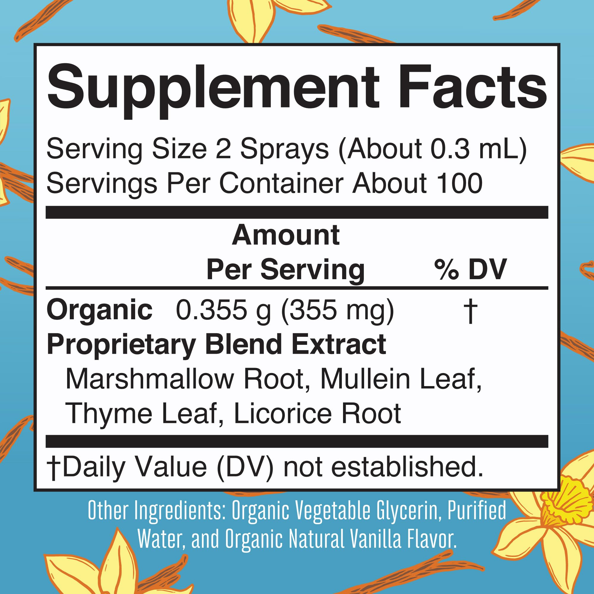 MaryRuth Organics USDA Organic Throat Spray with Mullein Leaf | Marshmallow Root & Licorice Root & Thyme Leaf | Vanilla | 4 Herbal Blend | Non-GMO | Vegan | Gluten Free | 1 Fl Oz | Up to 100 Servings MARYRUTH'S uk supplements