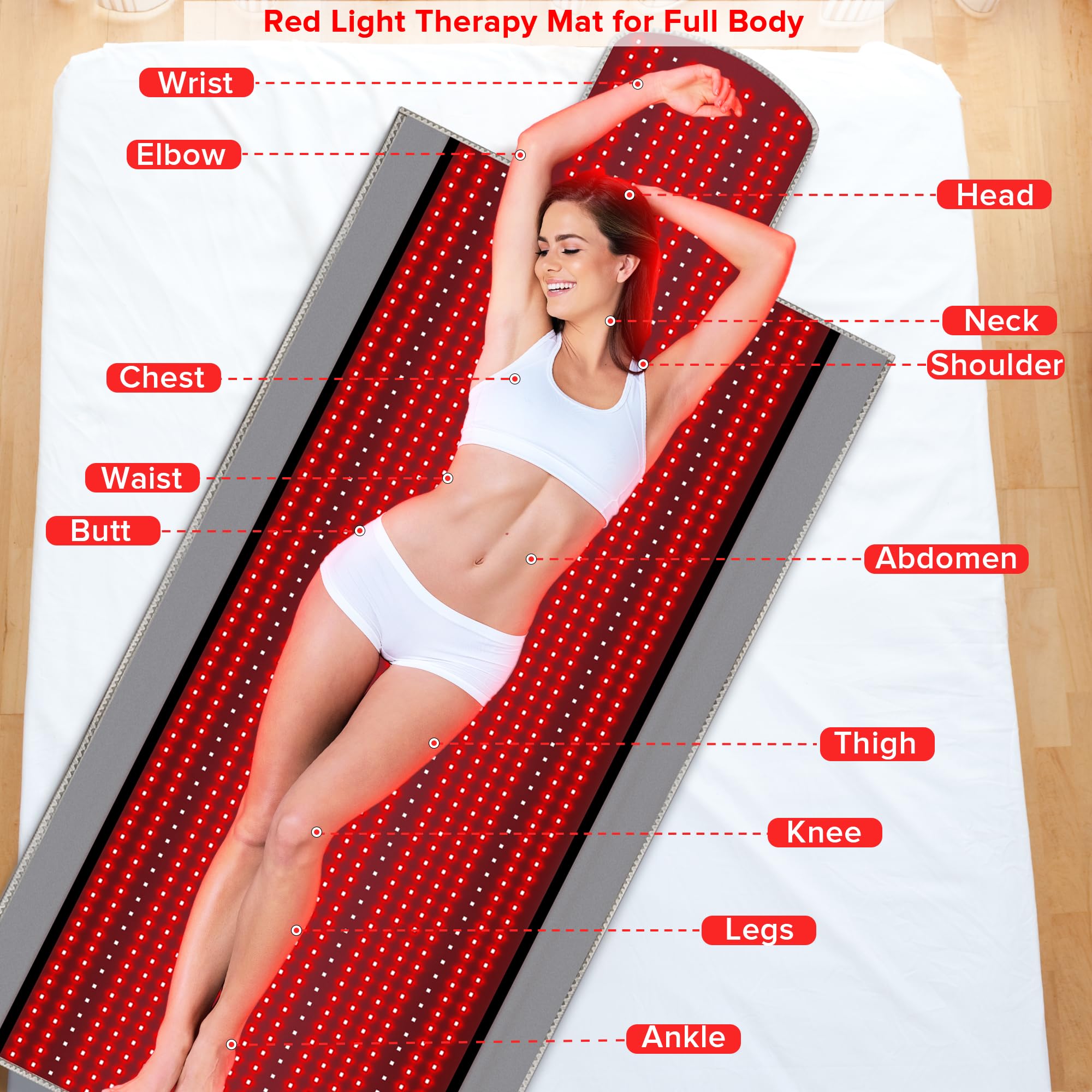 Near Infrared Light Therapy Blanket for Full Body, 1370pcs 660nm & 850nm LED Light Therapy Device Rutollmit uk supplements