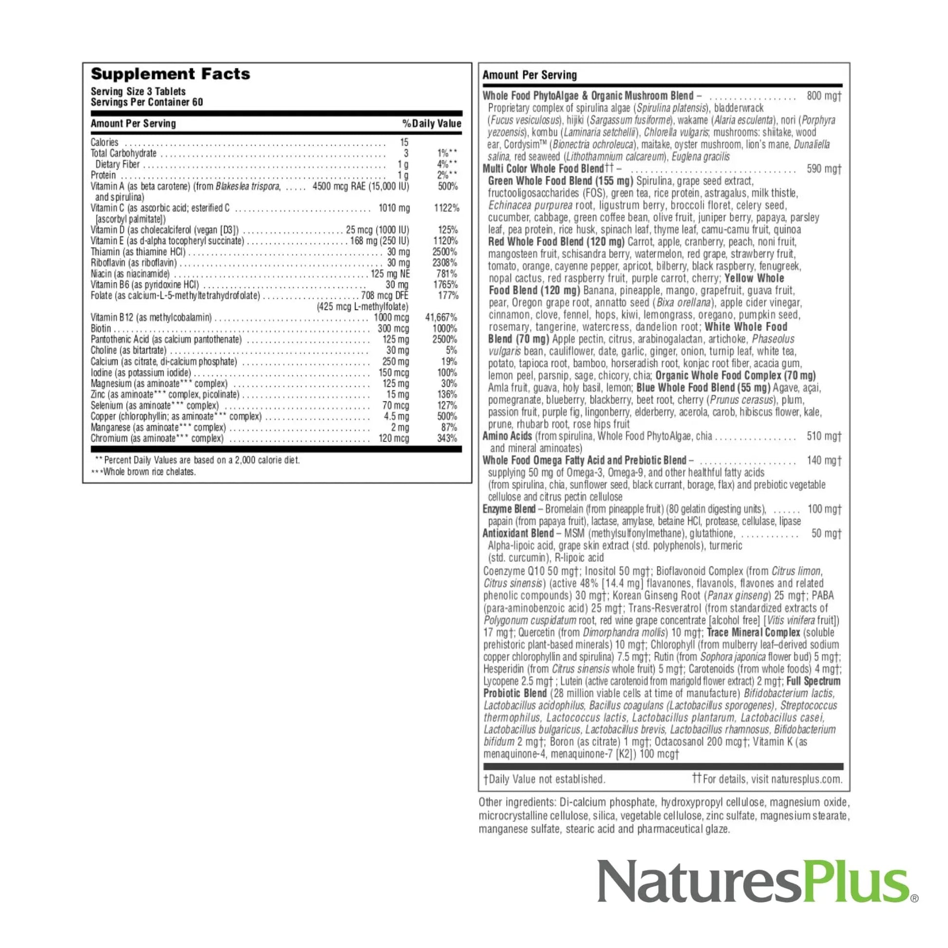 NaturesPlus Source of Life Gold Multivitamin - 180 Tablets - with Vitamins D3 & B12 - Blood, Bone & Immune Support NaturesPlus uk supplements