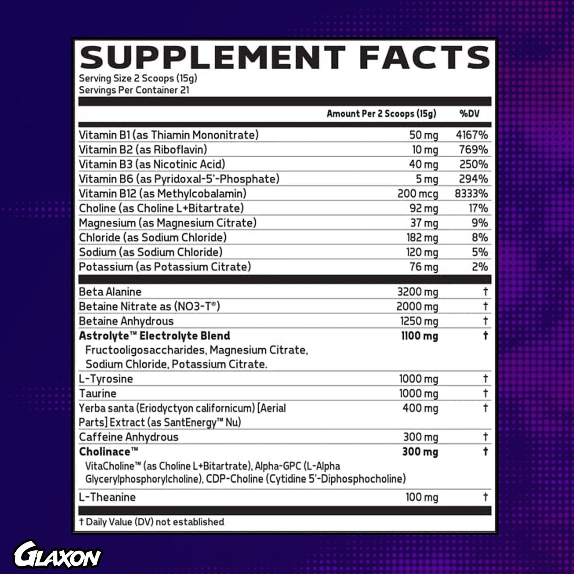Glaxon Specimen High Stimulant Pre Workout Powder, Preworkout with 300mg Caffeine Glaxon uk supplements