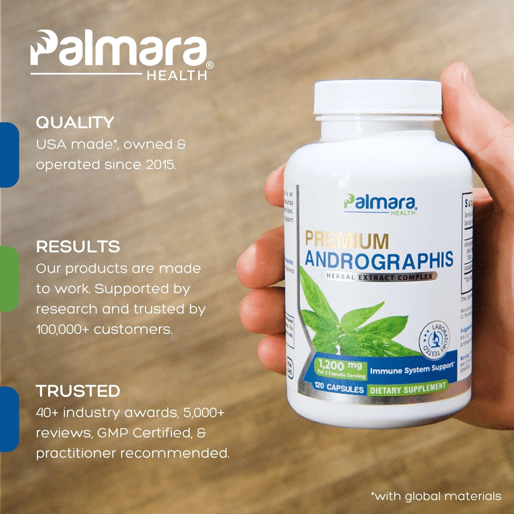 Palmara Health Premium Andrographis Paniculata Extract 1,200mg with 100mg Andrographolides Vegan Capsules for Immune & Digestive Support, Non-GMO, Gluten Free, Herbal Dietary Supplement Palmara Health uk supplements