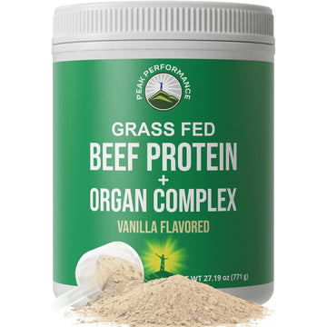 Grass Fed Beef Protein Powder + Organ Complex. Lactose Free Great Tasting Beef Protein Isolate. Animal Based Non Dairy No Whey Paleo Carnivore Supplement for Muscle Building. Vanilla Flavor Peak Performance uk supplements