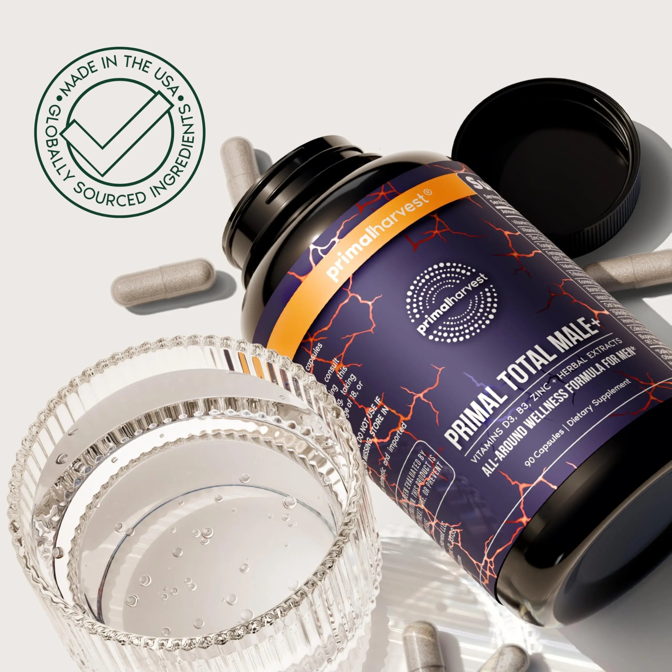 Primal Harvest Total Male+ Multivitamin for Men Vitamins, Minerals and Herbal Support for Energy, Vitality, Immune Health Primal Harvest uk supplements