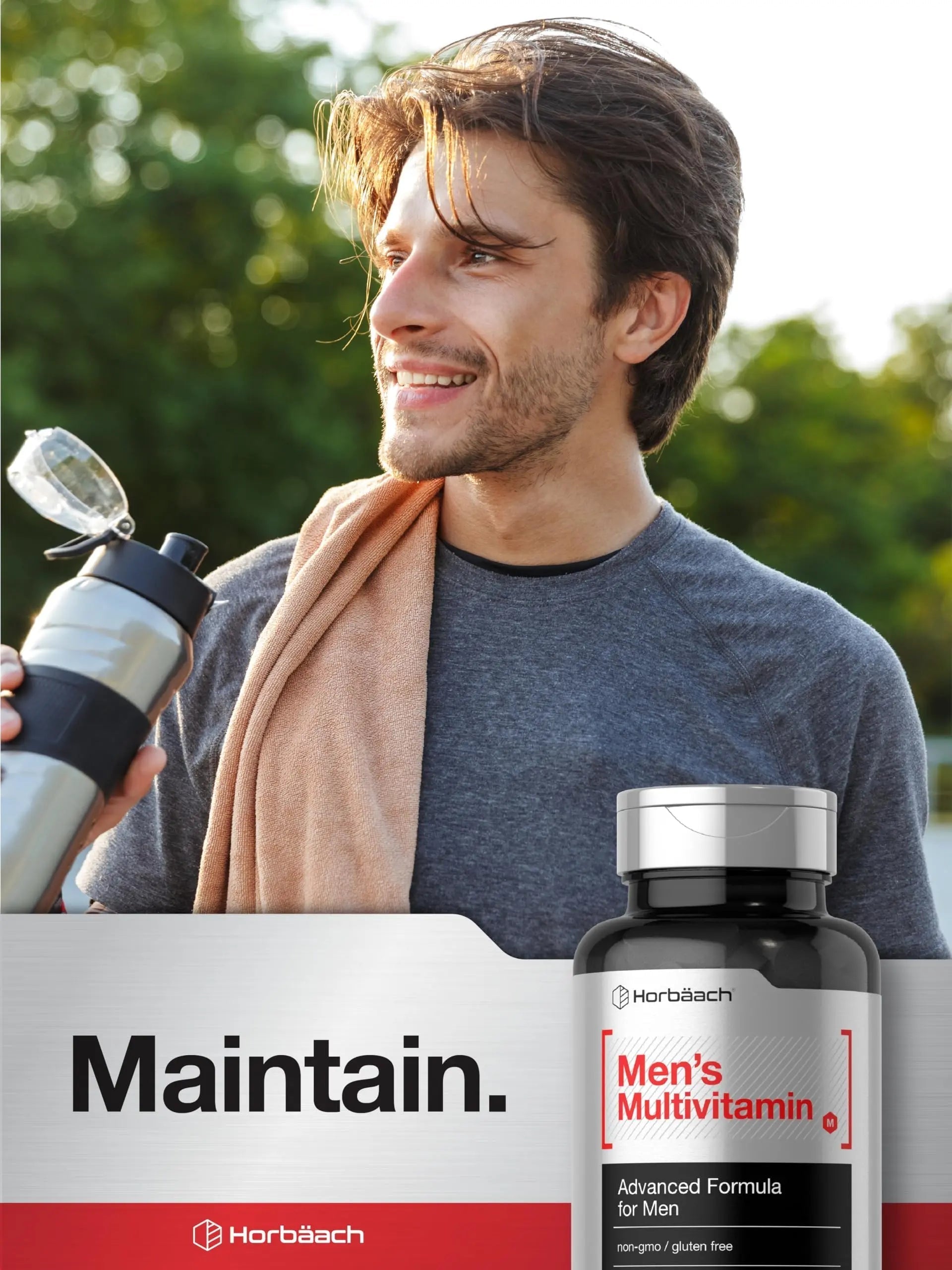 Horbäach Mens Multivitamin | 60 Caplets | Advanced Formula | with Vitamin C, D, Magnesium, Minerals & More | Horbäach uk supplements