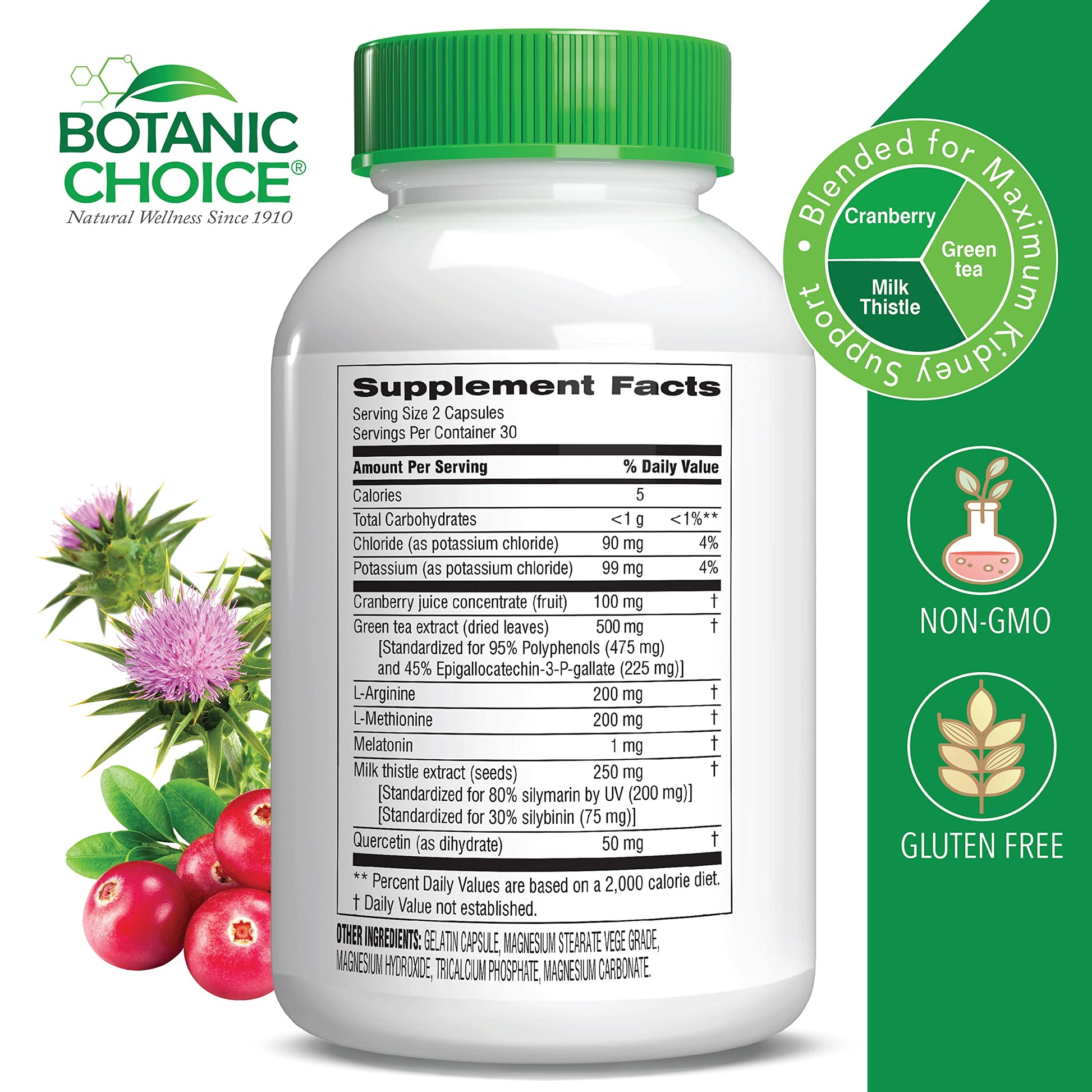 Botanic Choice Ultra Kidney Complex - Optimal Kidney Support with Milk Thistle, Green Tea & More- 60 Capsules Botanic Choice uk supplements