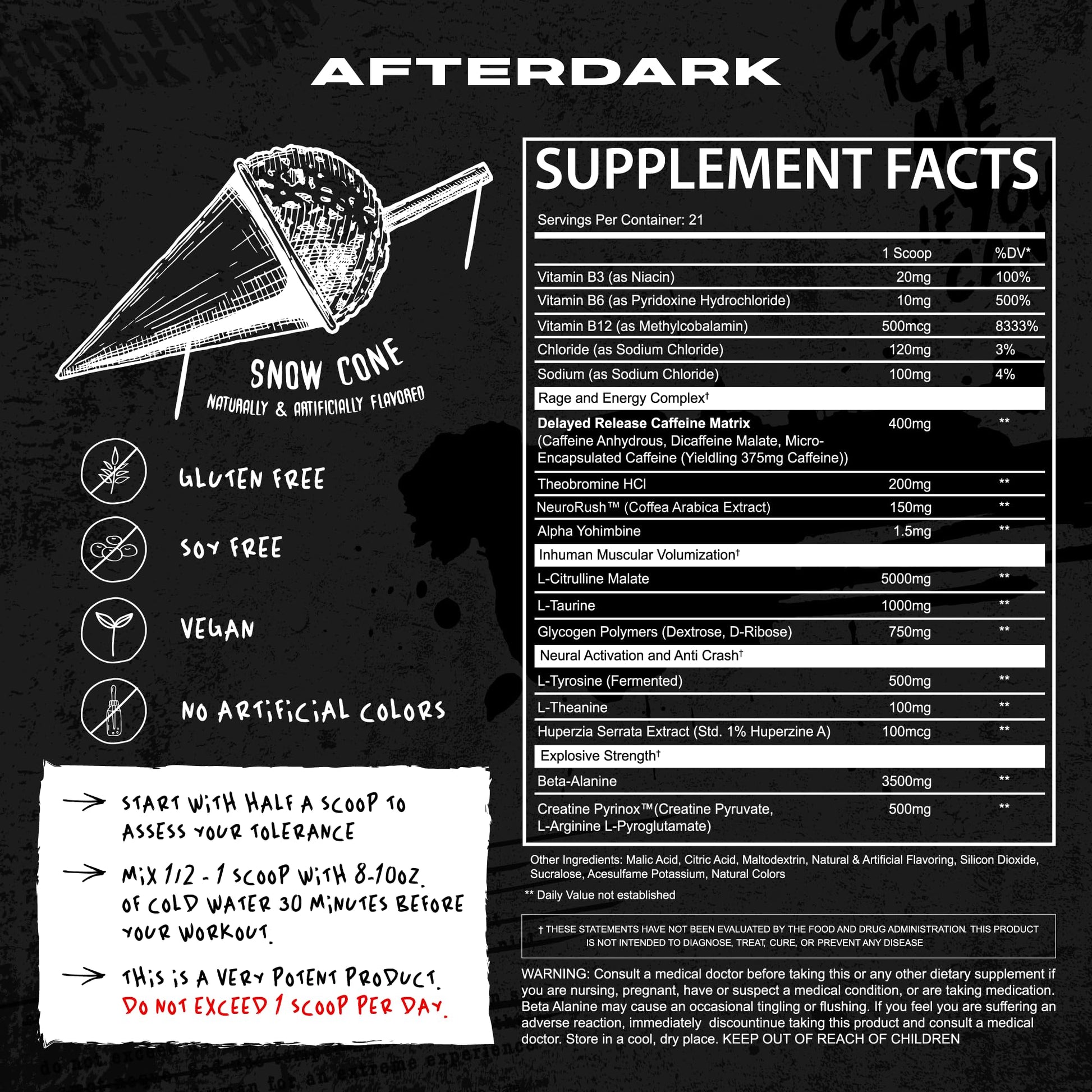 AFTERDARK INHUMAN Pre-Workout Powder, Enhanced Mind-Muscle Connection AFTERDARK uk supplements