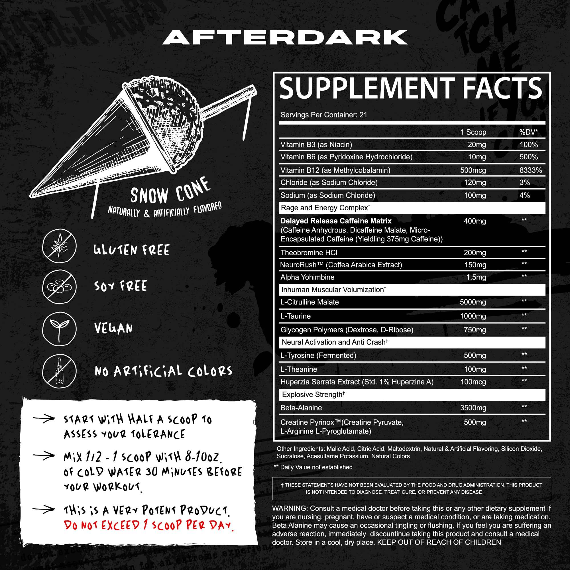 AFTERDARK INHUMAN Pre-Workout Powder, Enhanced Mind-Muscle Connection AFTERDARK uk supplements