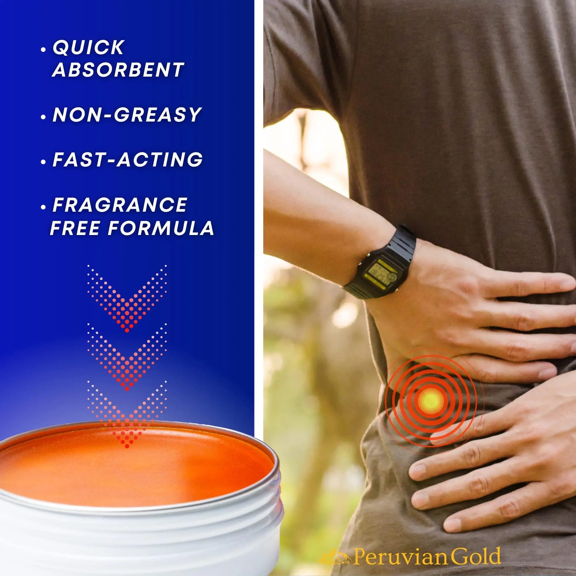 Sore Muscle Balm - Peruvian Gold Intense Heat Therapy Muscle Rub. 500K Scoville Heat Units Melts Away Sore, Painful Muscles. 2oz Peruvian Gold uk supplements