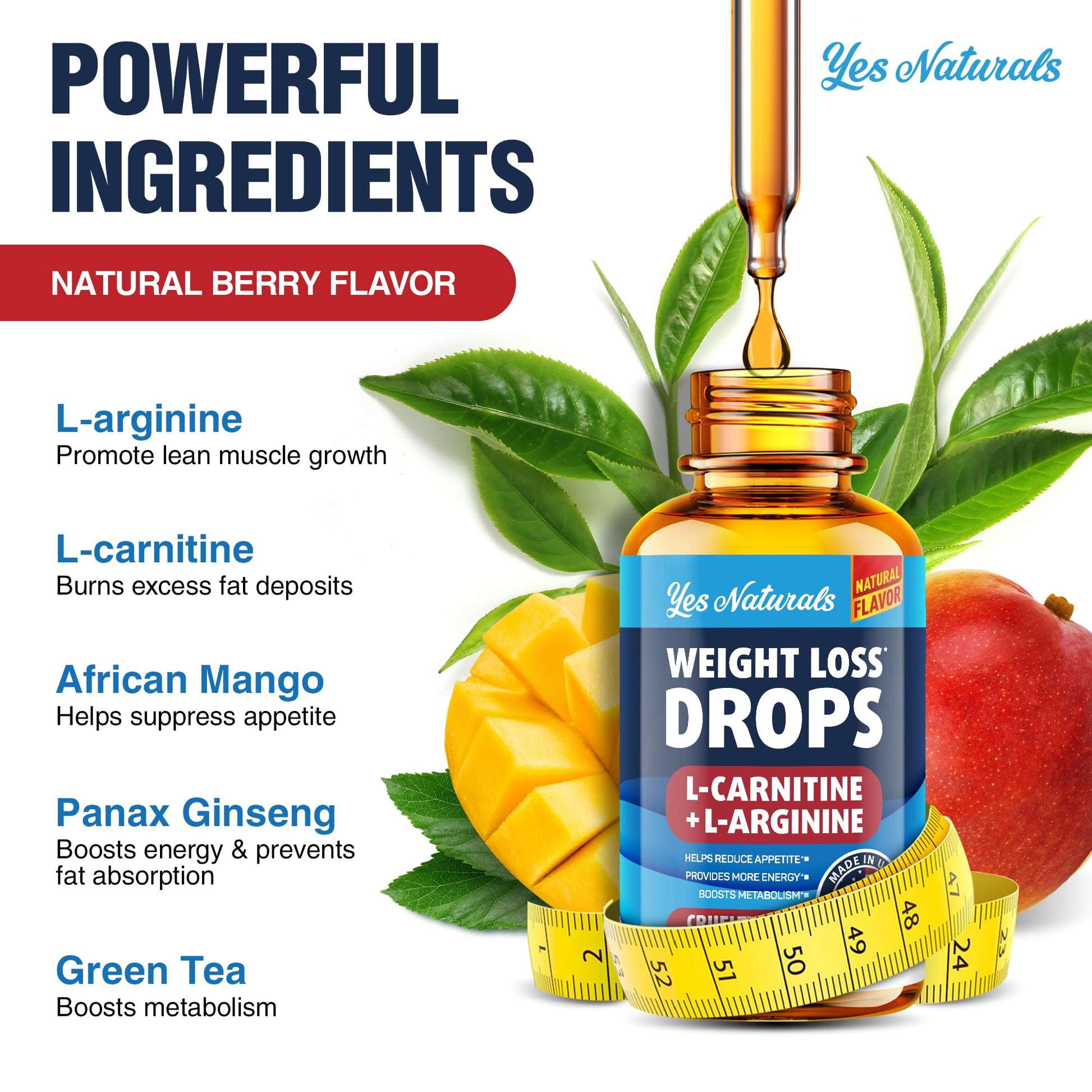 YES NATURALS! Weight Loss Drops - Natural Metabolism Booster & Appetite YES NATURALS! uk supplements
