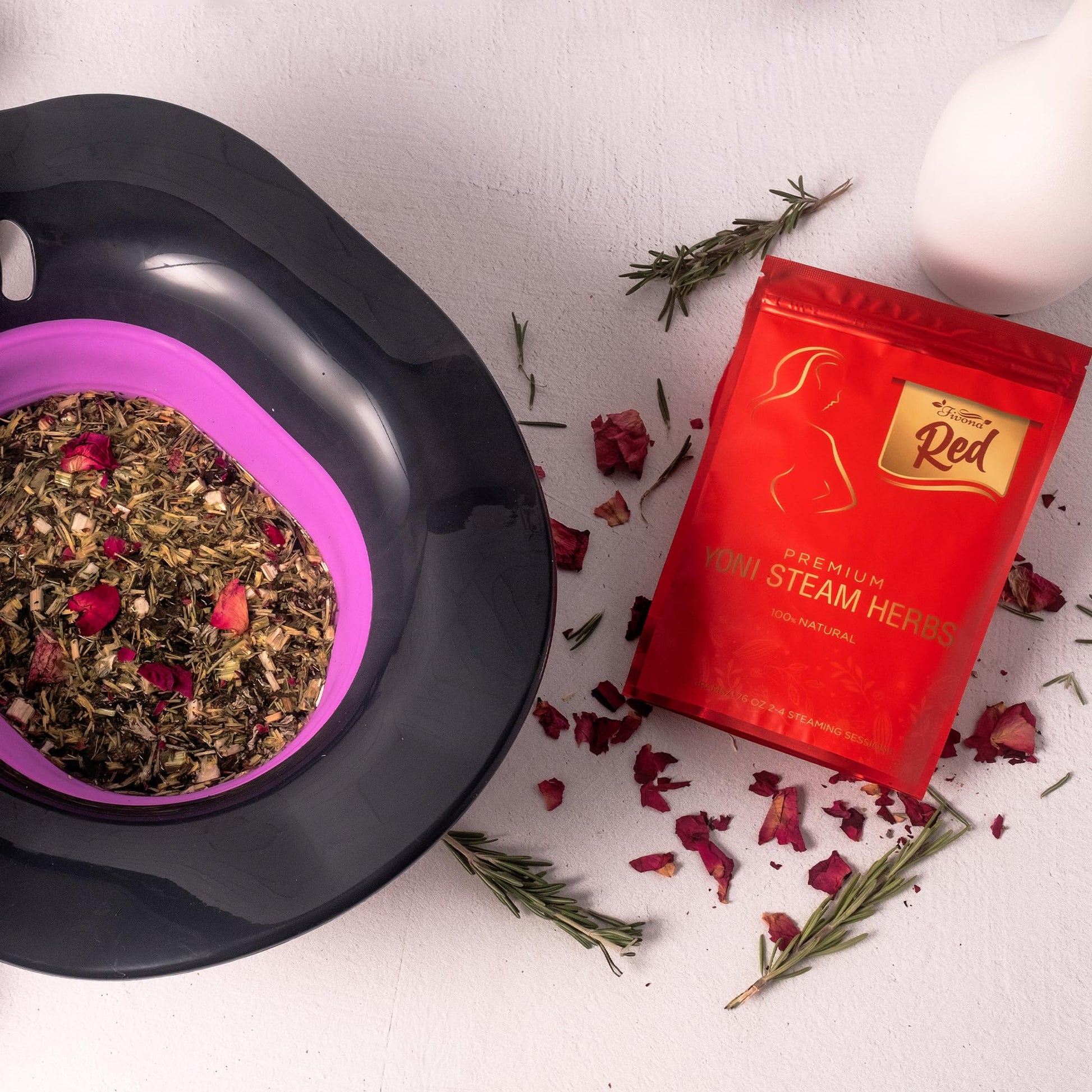 Fivona 4-in-1 Feminine Care Kit, Yoni Oil, Yoni Soap, Yoni Steaming Pot and Red Premium V Steam Herbs FIVONA uk supplements