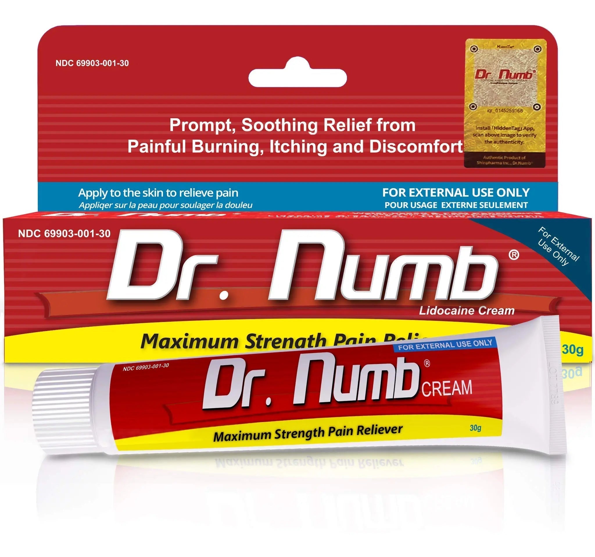Dr. Numb 5% Lidocaine Numbing Cream, Fast-Acting Maximum Strength Topical Anesthetic Pain Relief Burn Itch Numb Cream with Vitamin E for Hemorrhoid Treatment, Local and Anorectal Uses - 30g Dr. Numb uk supplements