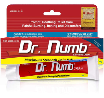 Dr. Numb 5% Lidocaine Numbing Cream, Fast-Acting Maximum Strength Topical Anesthetic Pain Relief Burn Itch Numb Cream with Vitamin E for Hemorrhoid Treatment, Local and Anorectal Uses - 30g Dr. Numb uk supplements