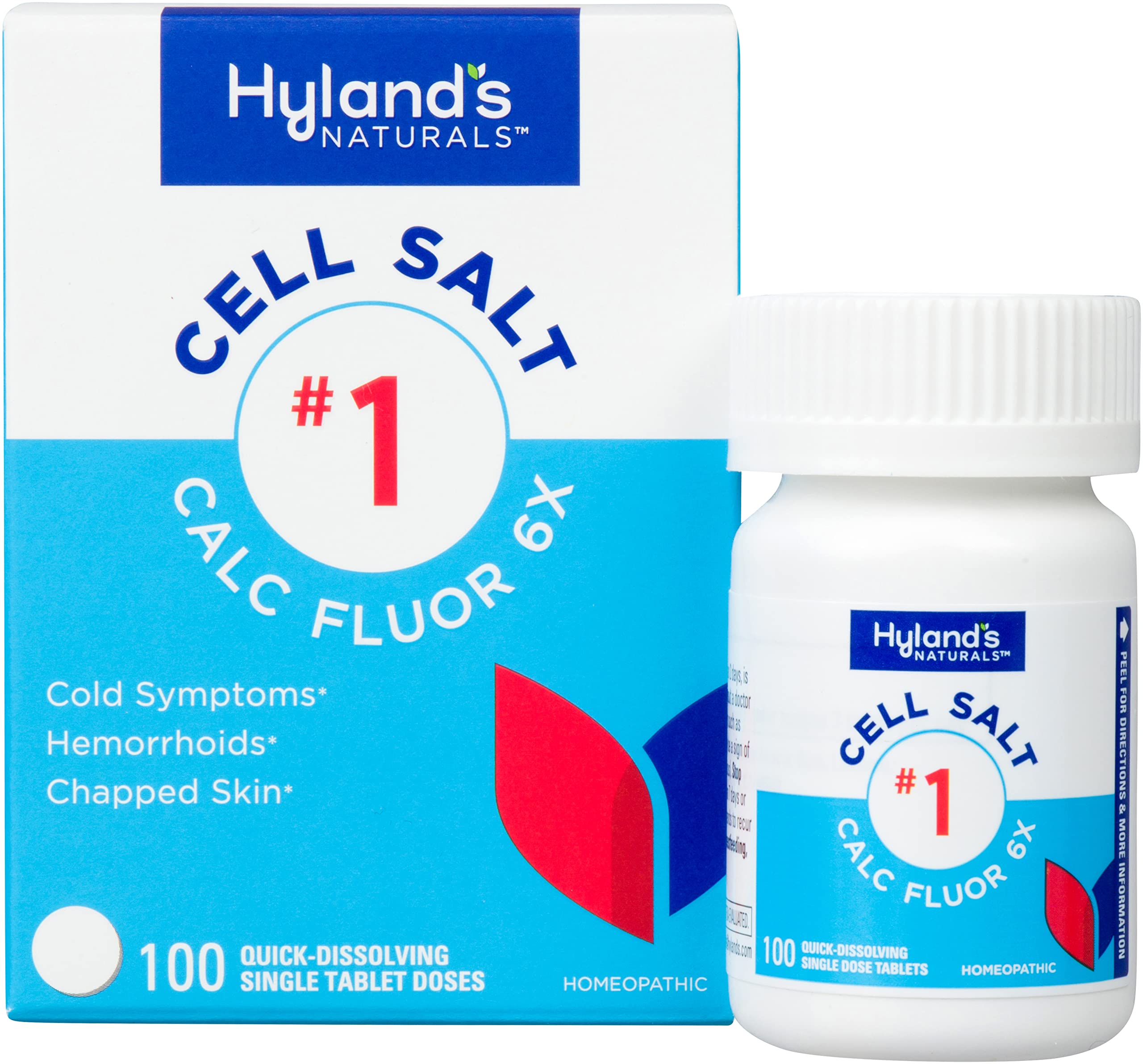 Hyland's Cell Salt No. 1 Calc Fluor 6X Tablets, Natural Relief of Colds, Hemorrhoids and Chapped Skin, Quick Dissolving Tablets, 100 Count Hyland's uk supplements