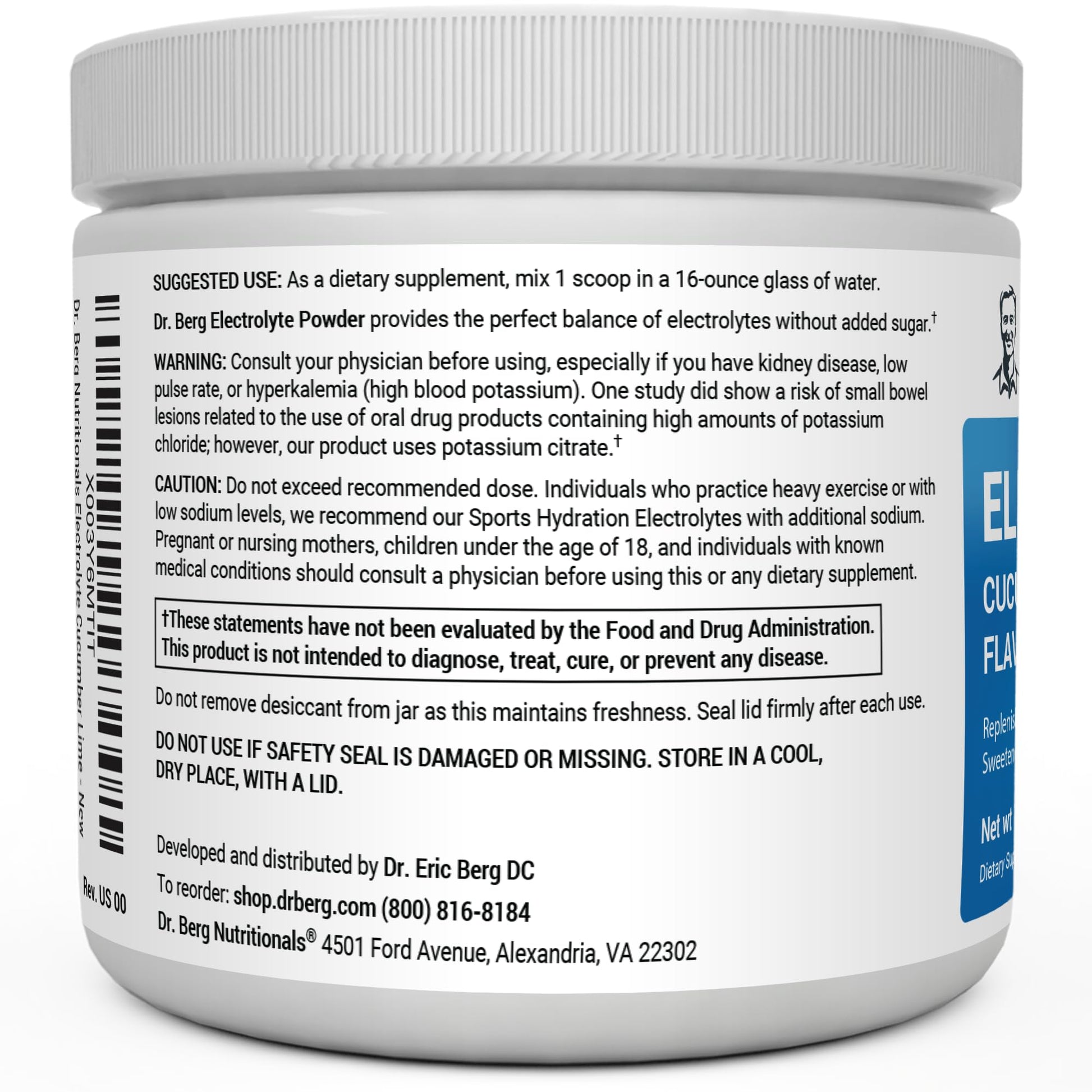 Dr. Berg Hydration Keto Electrolyte Powder - Enhanced w/ 1,000mg of Potassium & Real Dr. Berg Nutritionals uk supplements