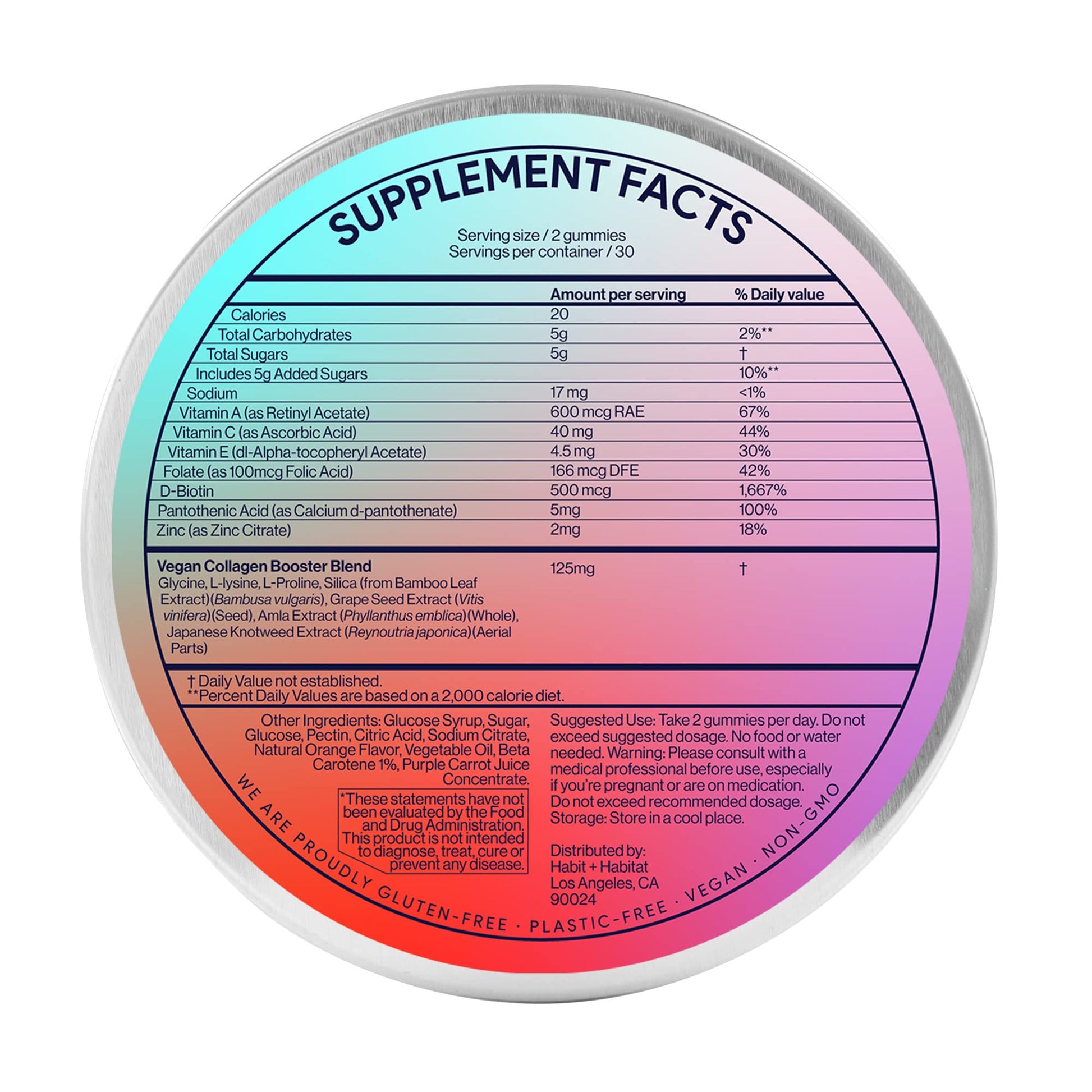 Habit + Habitat Vegan Beauty Support Gummies Collagen Booster with Biotin Habit + Habitat uk supplements