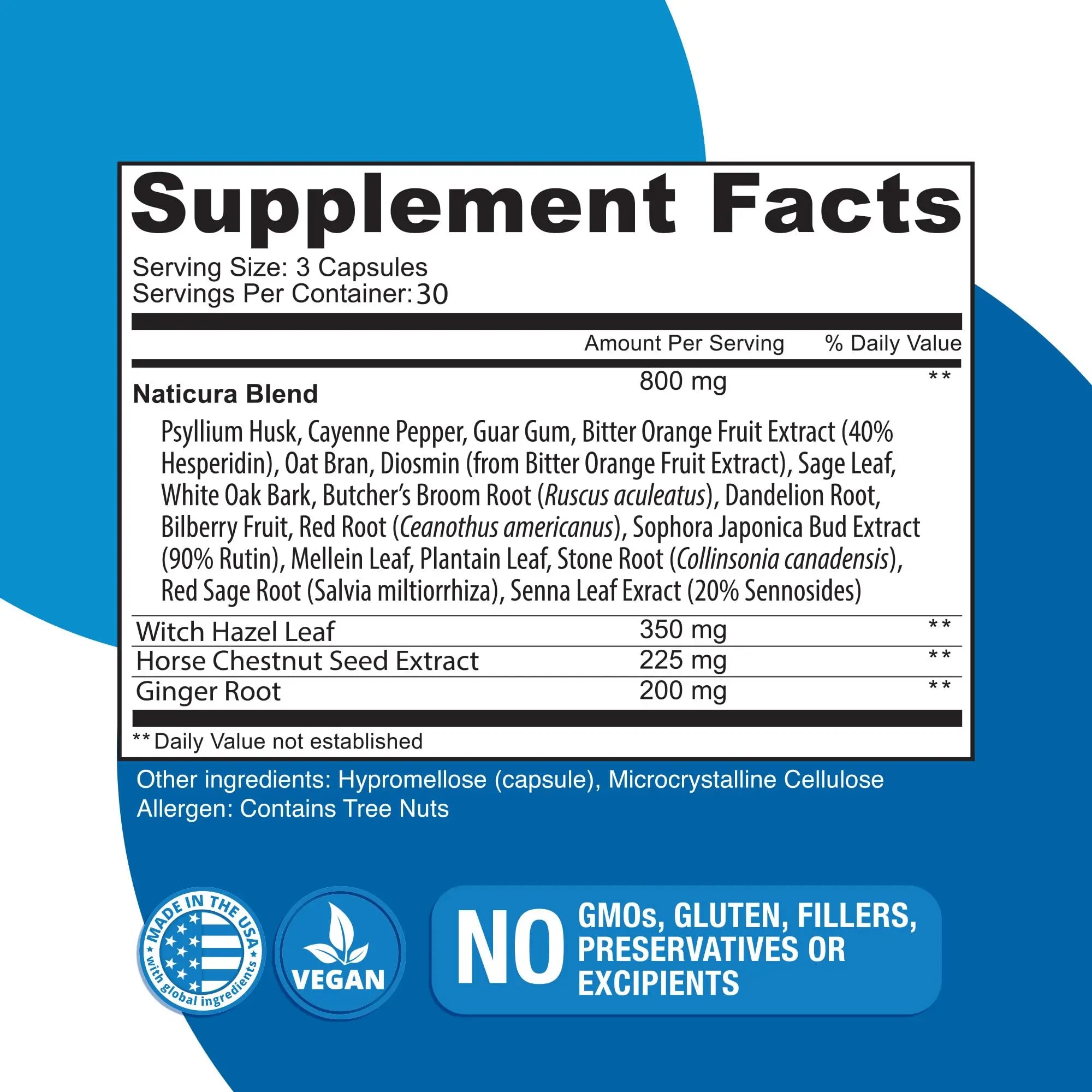 Naticura Hem-Control - Fast Effective Hemorrhoid Treatment Supplement - Powerful Formula to Promote Symptom Relief, Shrinking of Hemorrhoids, Ease Discomfort - 90 Vegan Capsules - Made in USA Naticura uk supplements