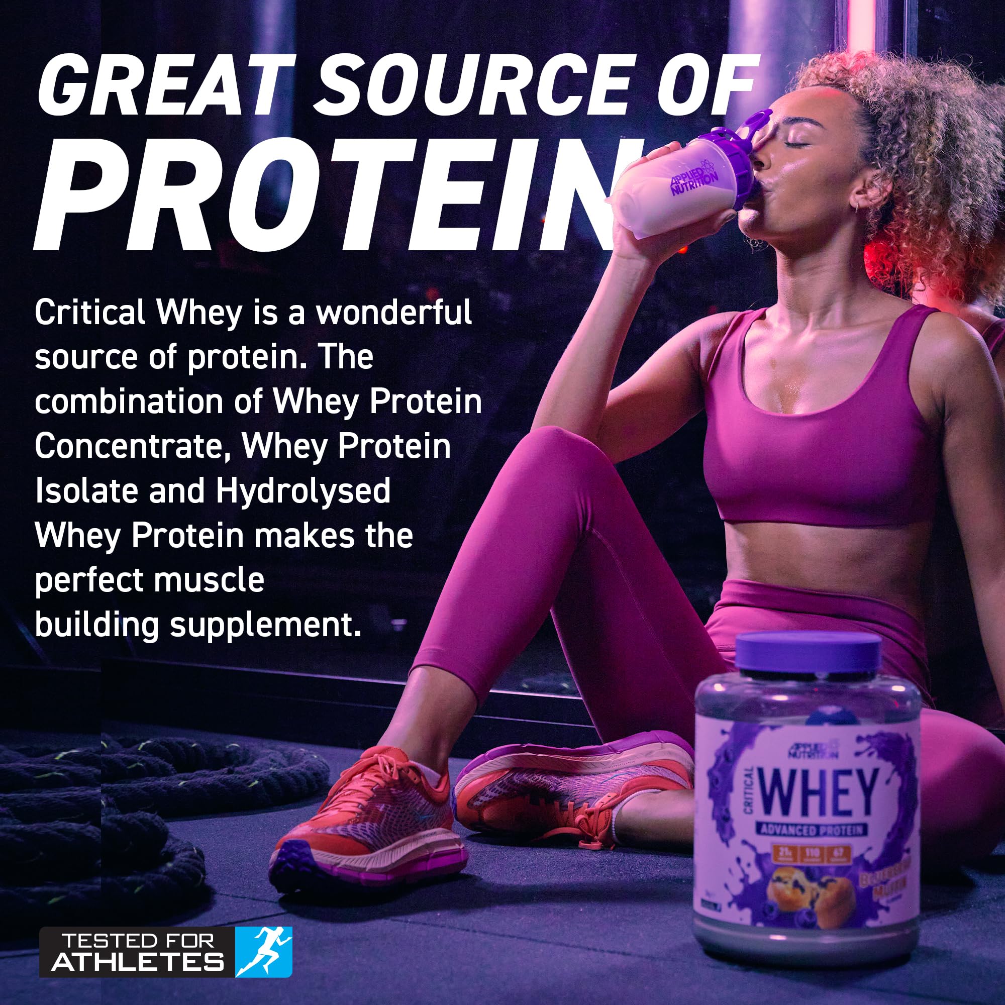 Applied Nutrition Critical Whey Protein Powder 2kg - High Protein Powder, Protein Milkshake Applied Nutrition uk supplements