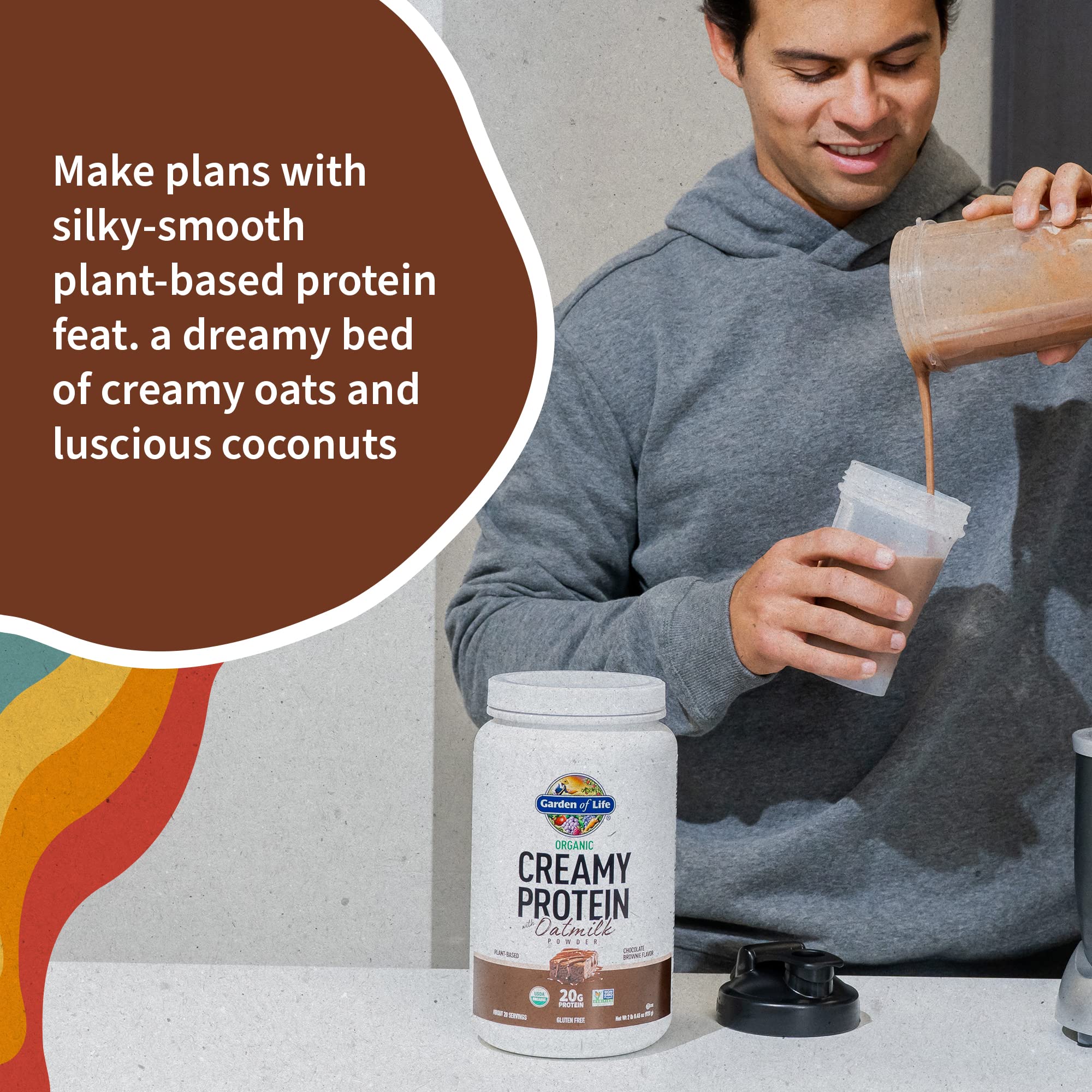 Garden of Life Creamy Organic Vegan Protein Powder + OatMilk, 20g Complete Plant Garden of Life uk supplements