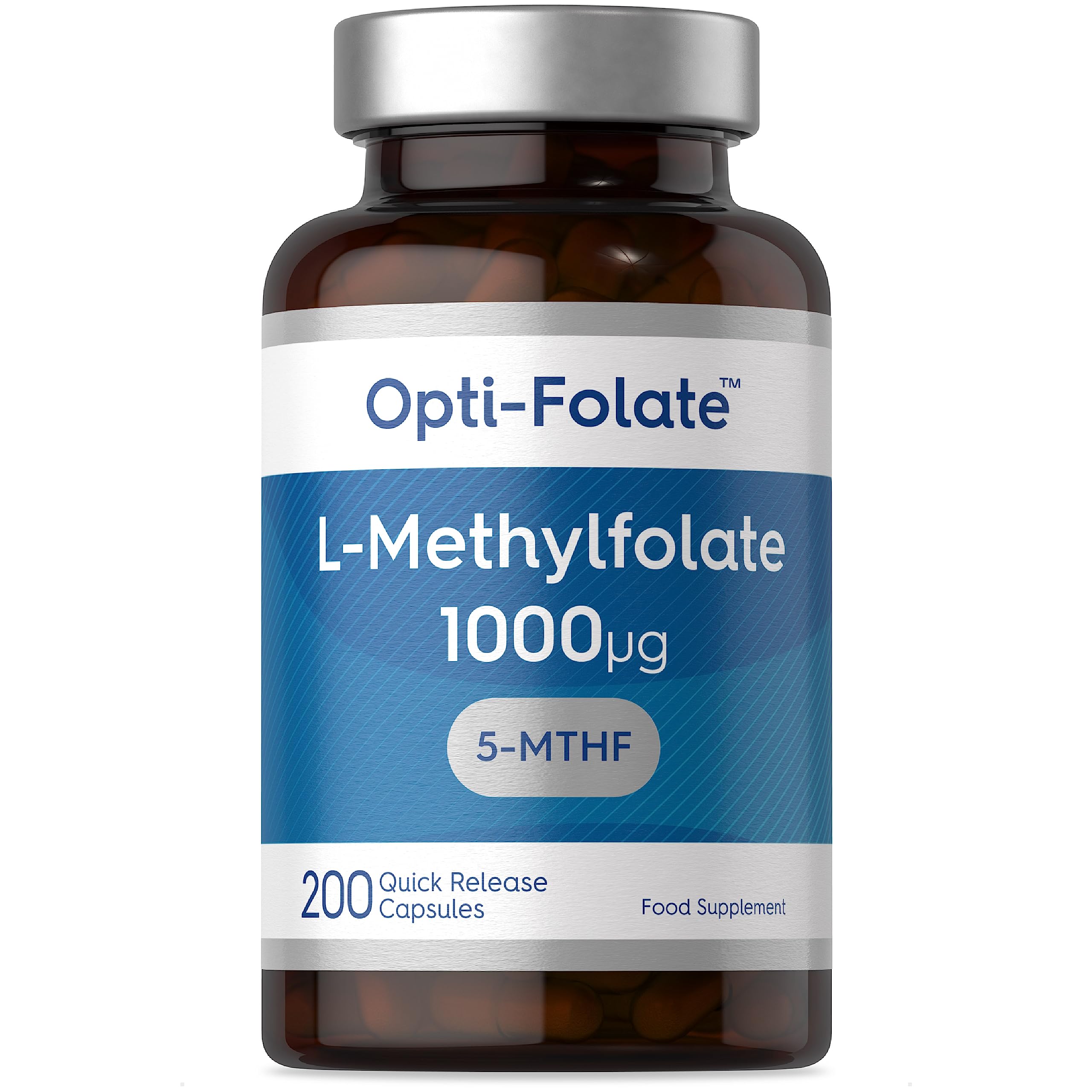 L-Methylfolate 1000ug | 200 Capsules | 5-MTHF Folate Supplement | Active Form Horbäach uk supplements